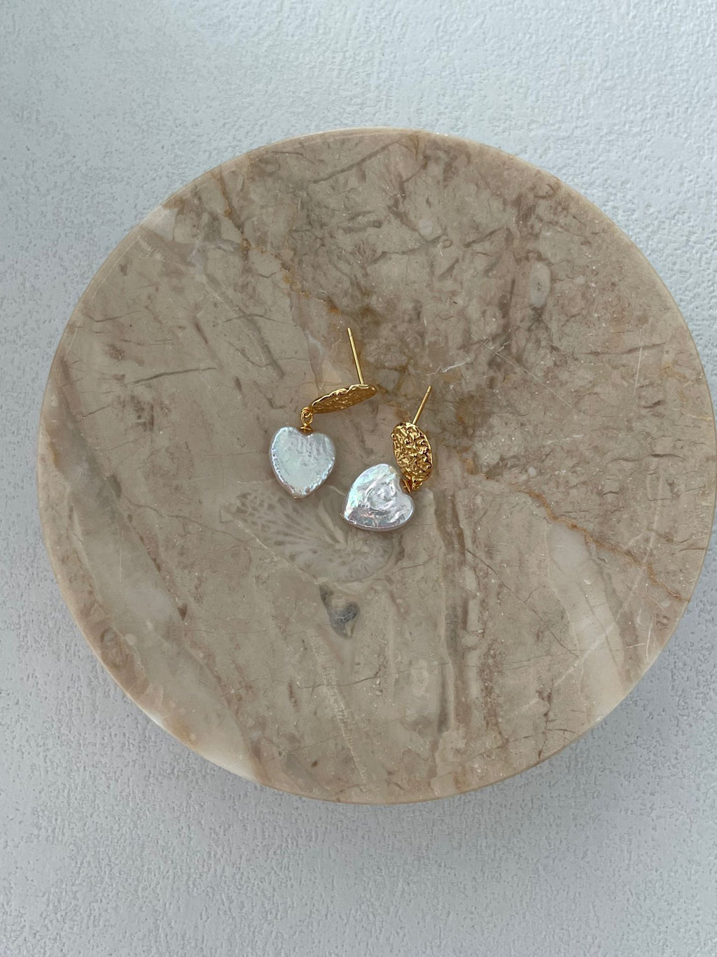 Vintage Heart Baroque Pearl Earrings