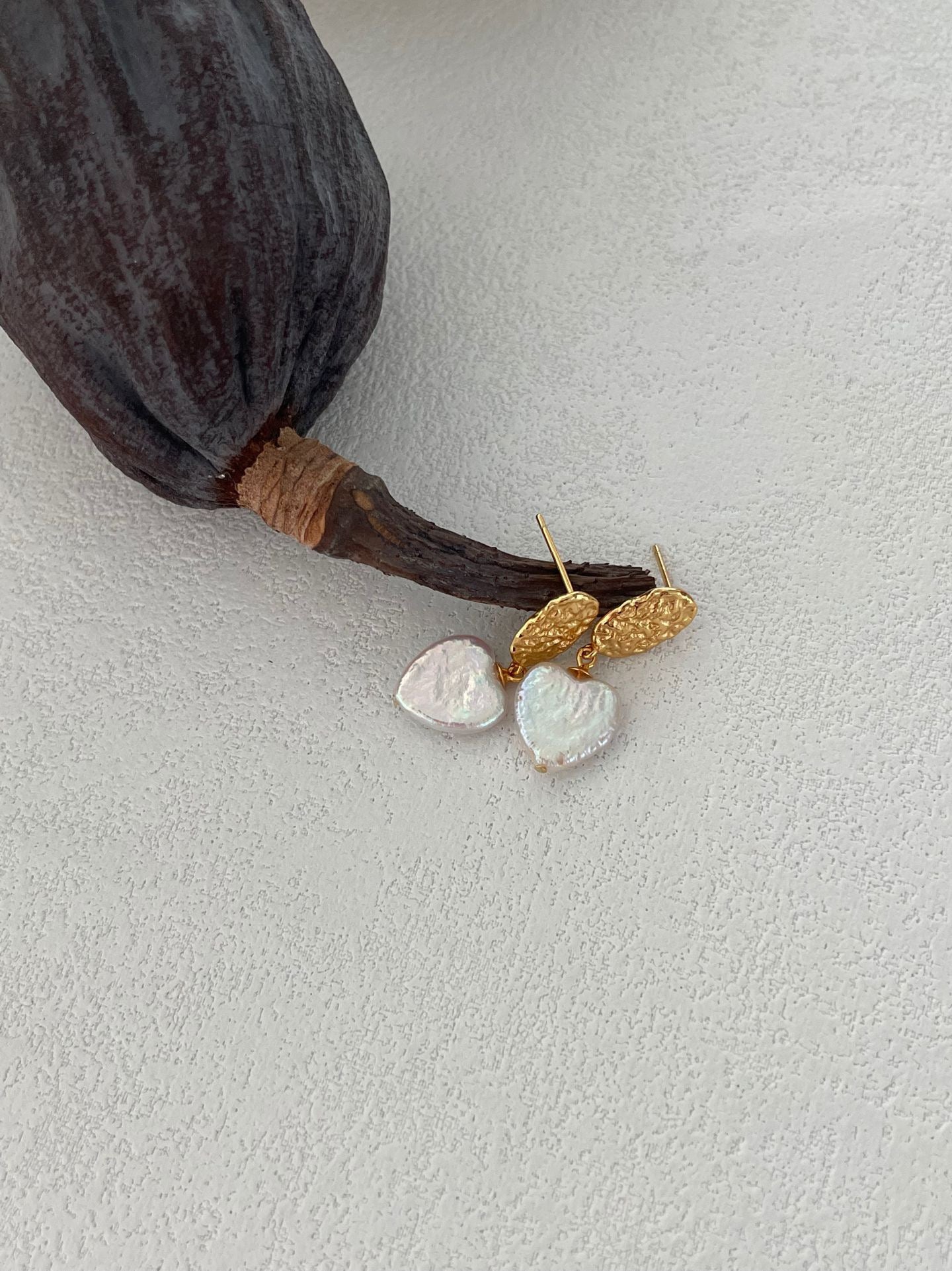 Vintage Heart Baroque Pearl Earrings