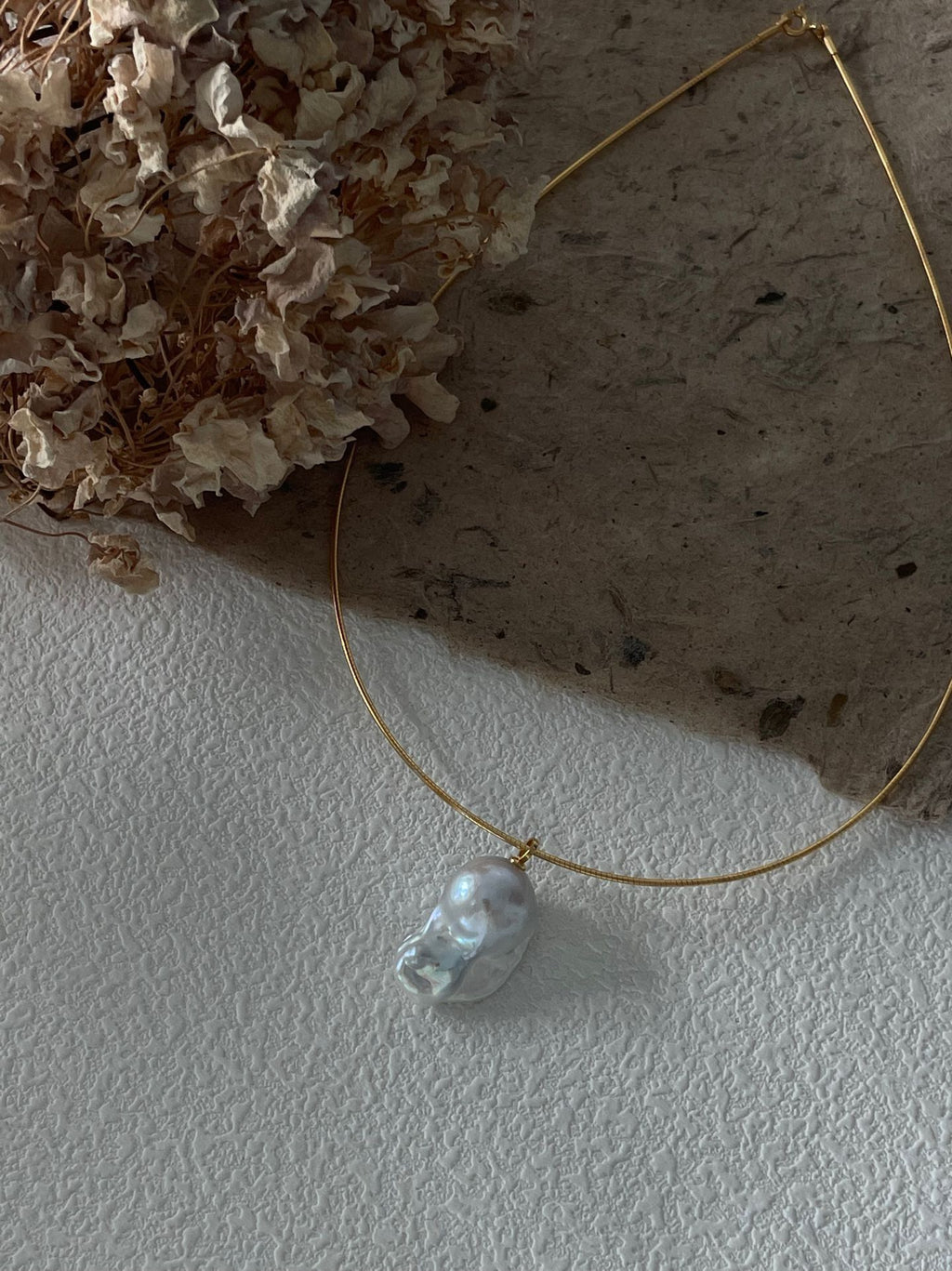 Gold Vermeil Large Baroque Pearl Choker