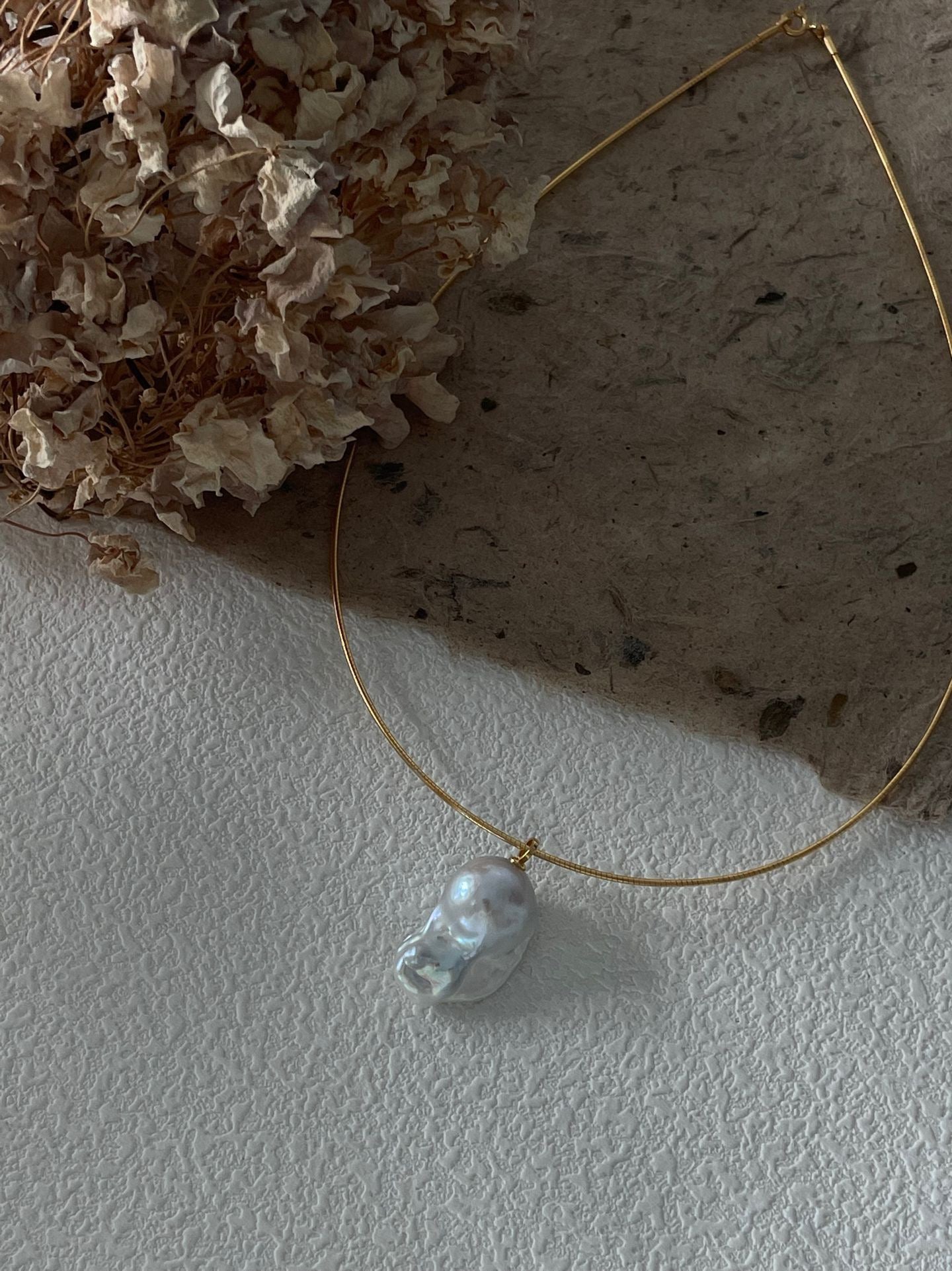 Gold Vermeil Large Baroque Pearl Choker