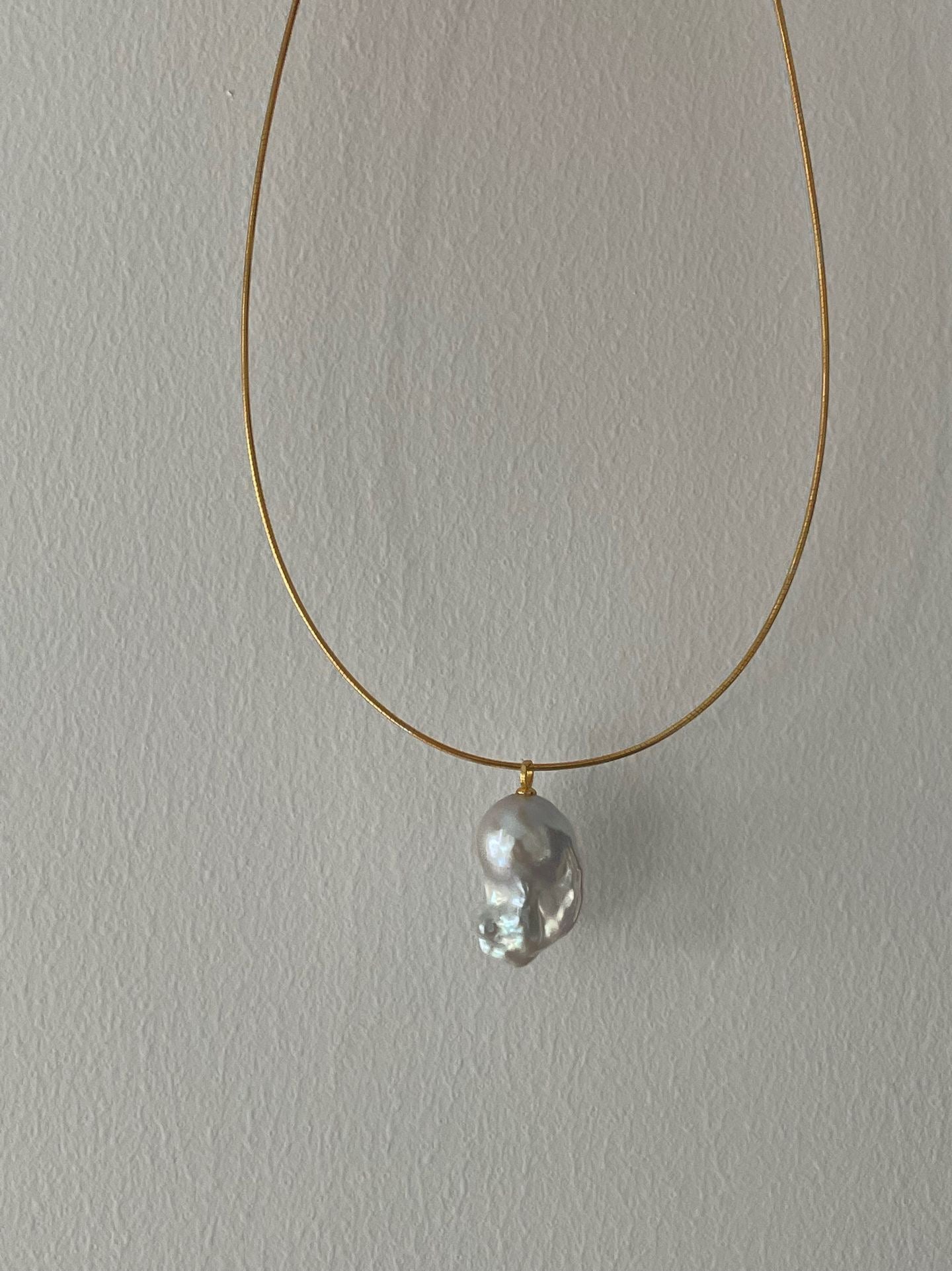 Gold Vermeil Large Baroque Pearl Choker