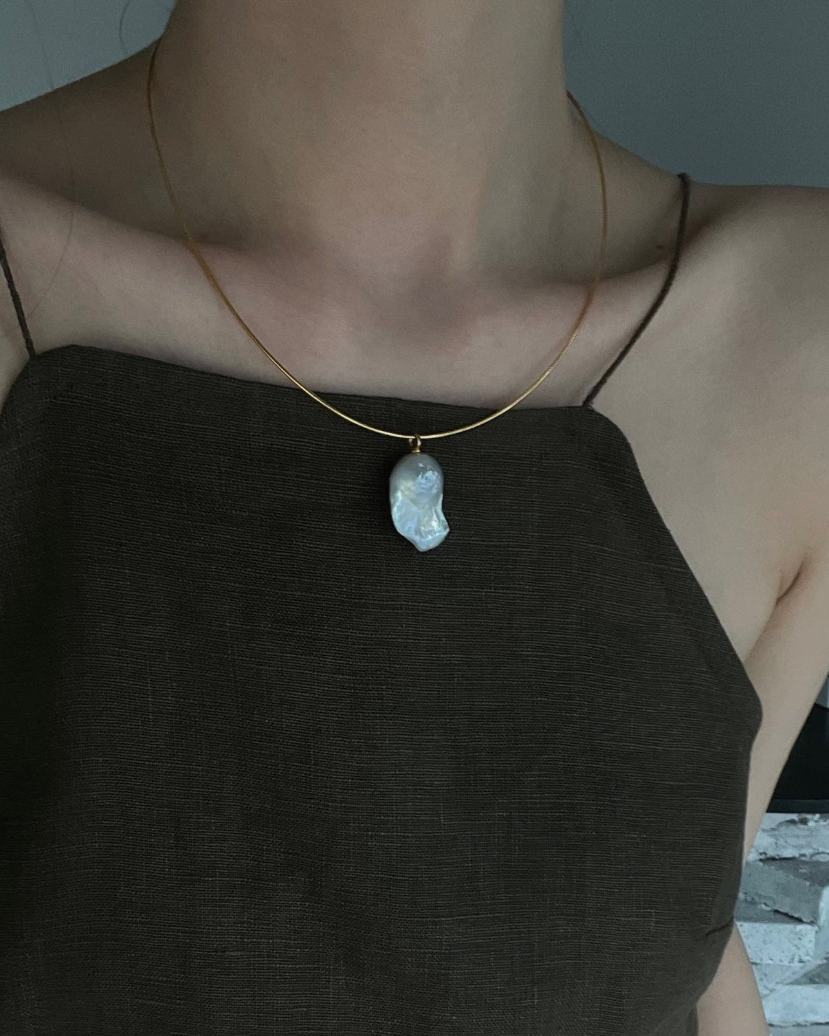 Gold Vermeil Large Baroque Pearl Choker