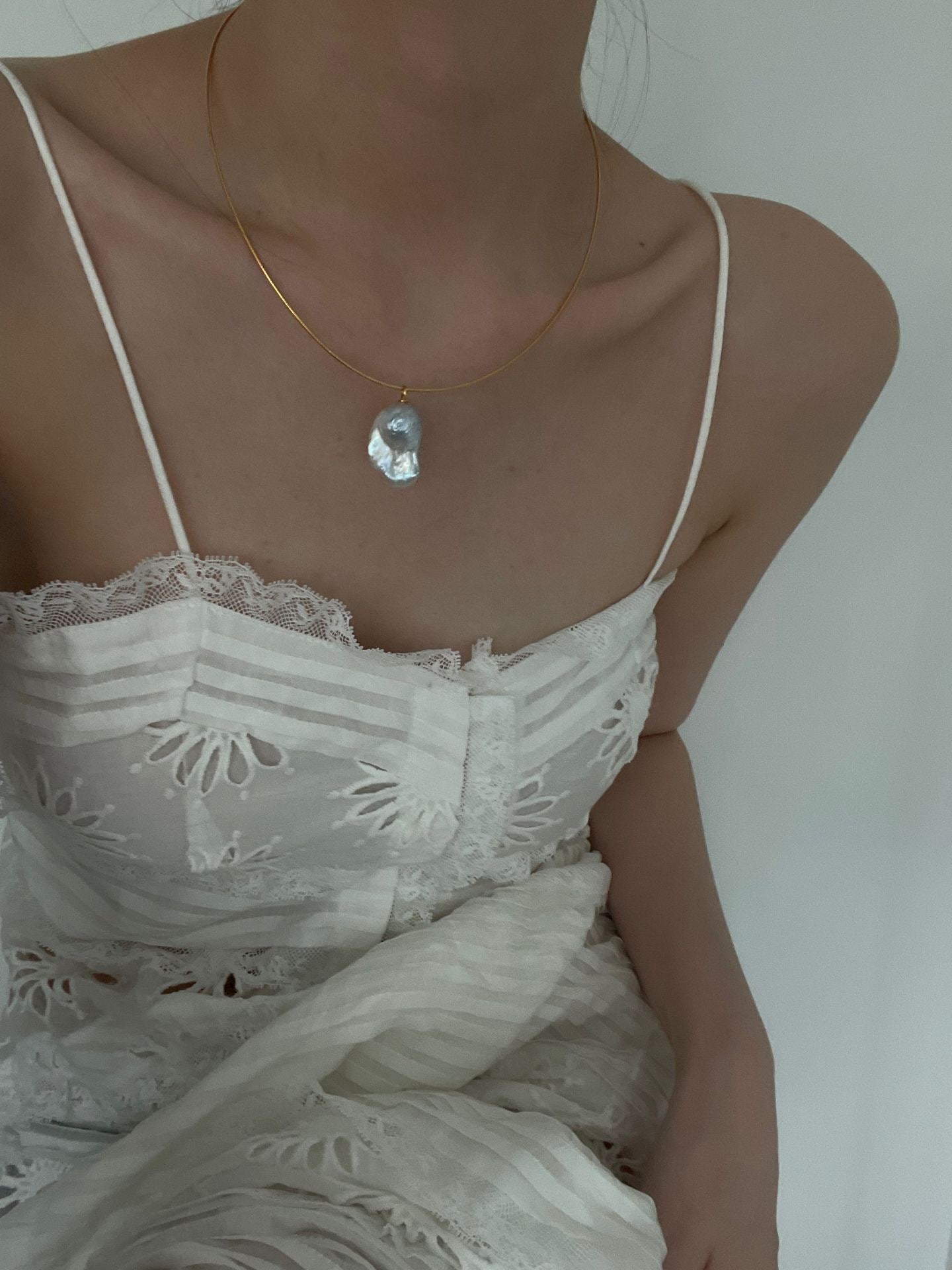 Gold Vermeil Large Baroque Pearl Choker