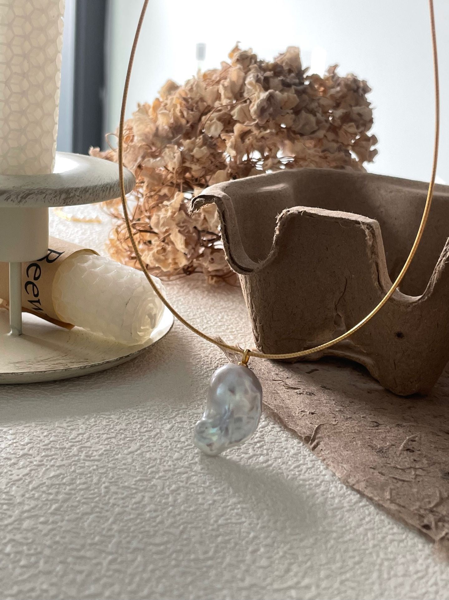 Gold Vermeil Large Baroque Pearl Choker