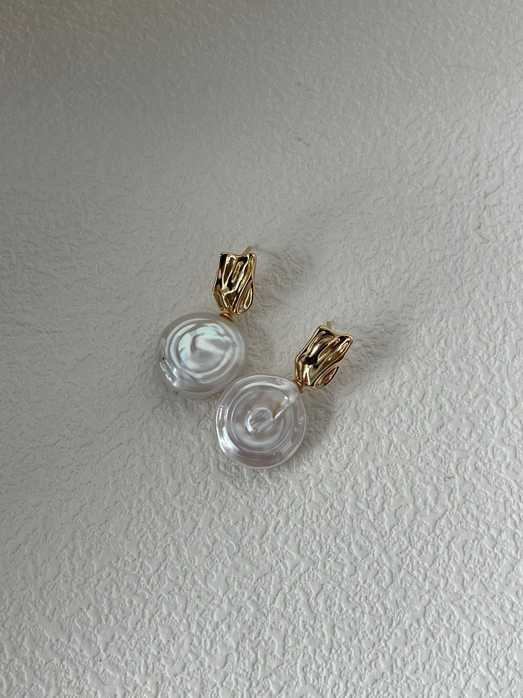 Roman Holiday Baroque Coin Pearl Earrings