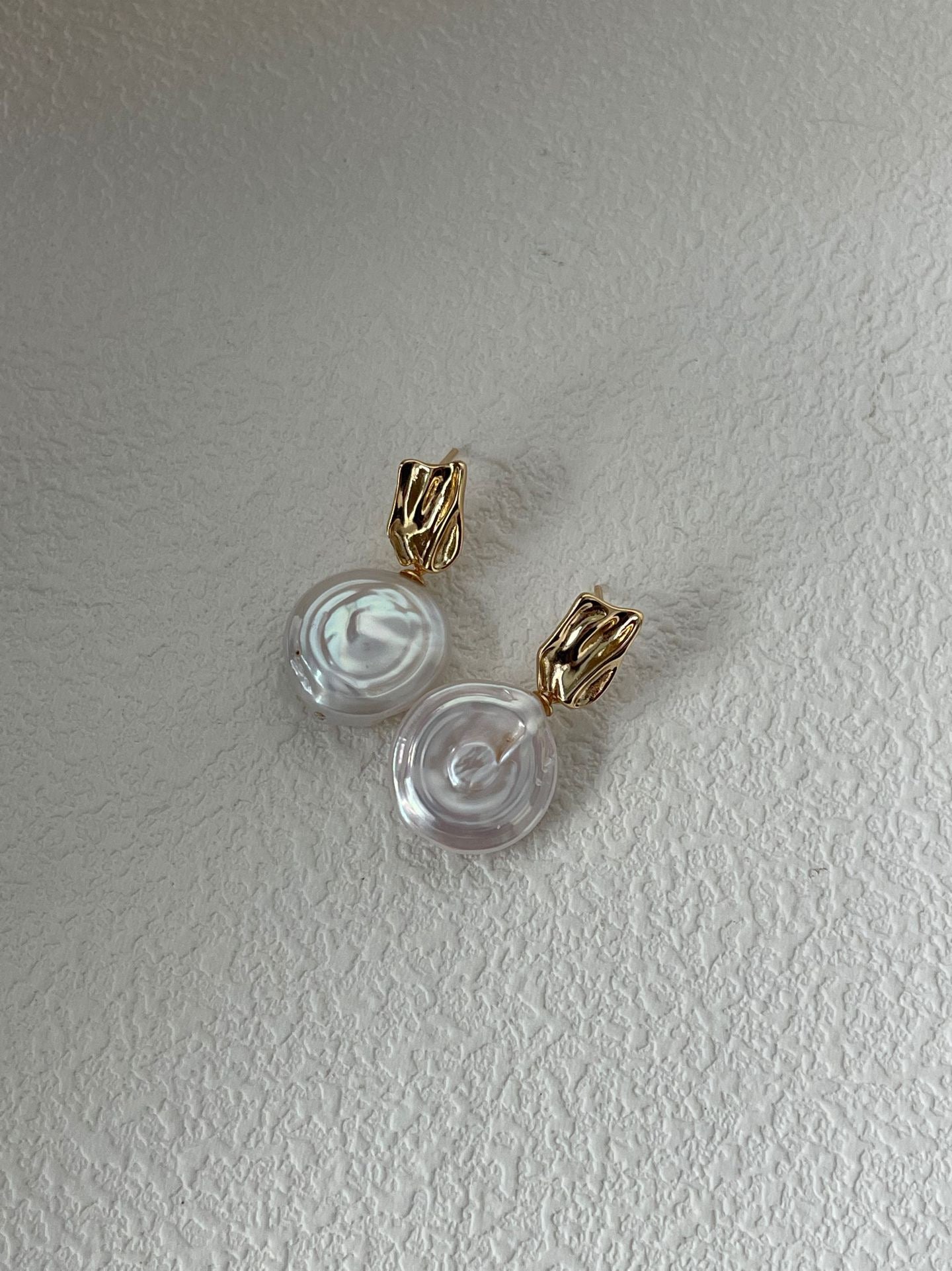 Roman Holiday Baroque Coin Pearl Earrings