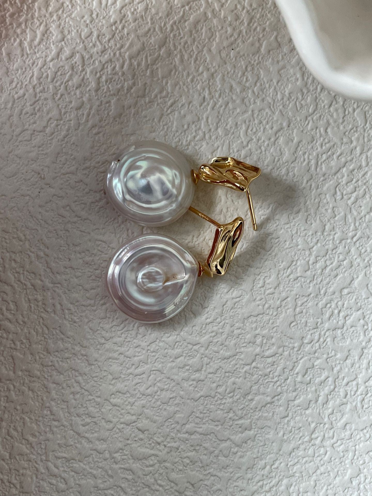 Roman Holiday Baroque Coin Pearl Earrings