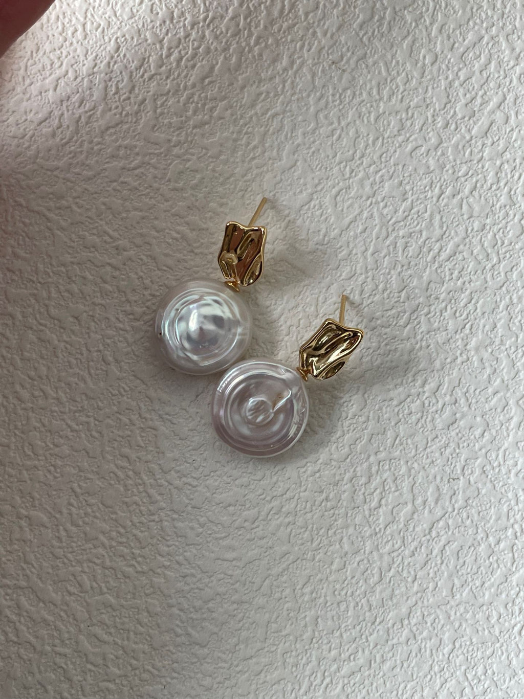 Roman Holiday Baroque Coin Pearl Earrings