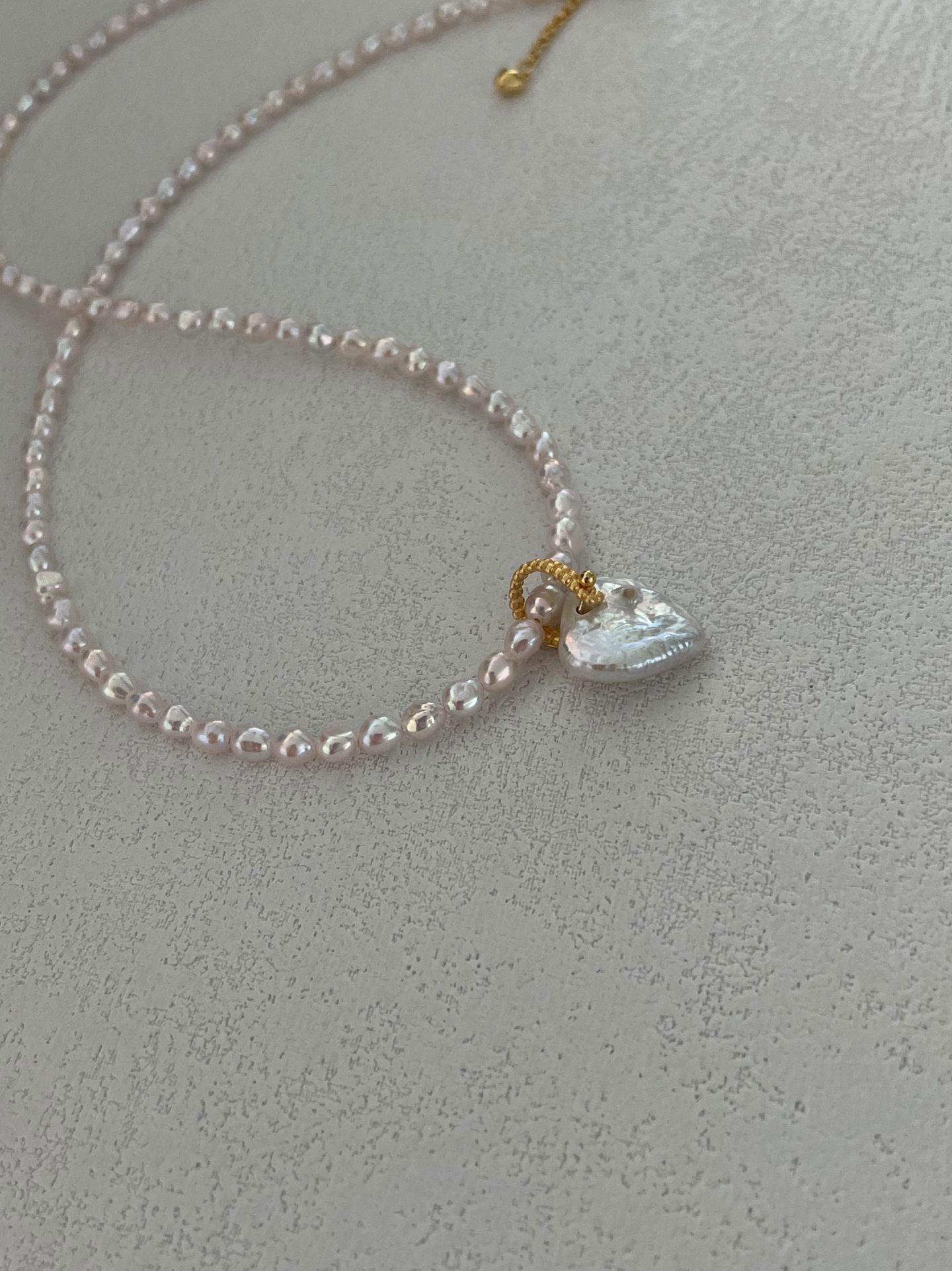 Pink Heart Baroque Pearl Necklace