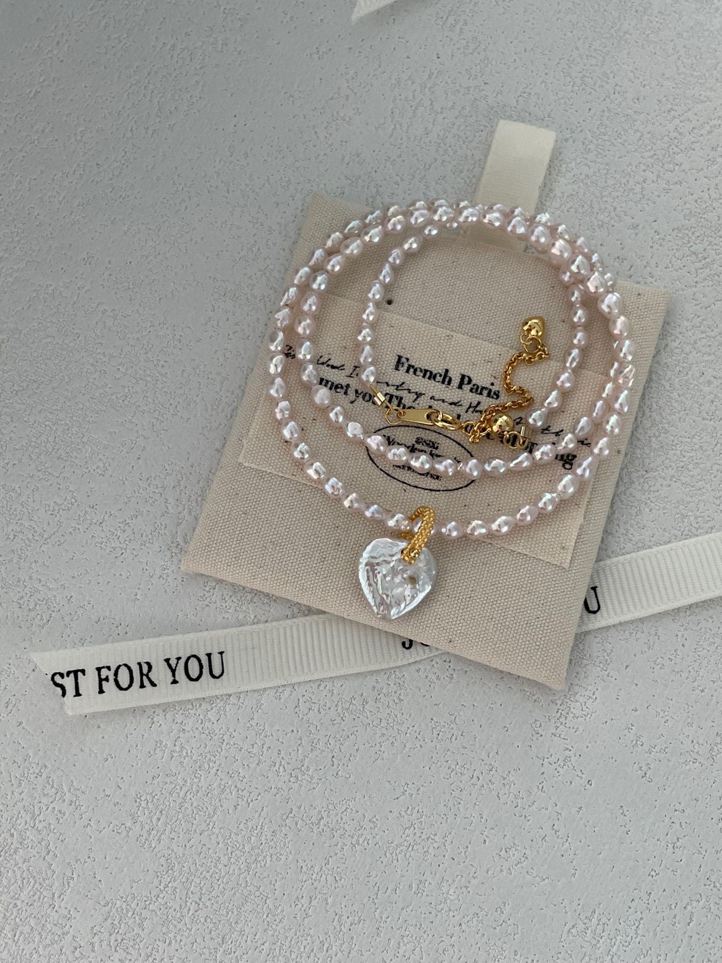 Pink Heart Baroque Pearl Necklace
