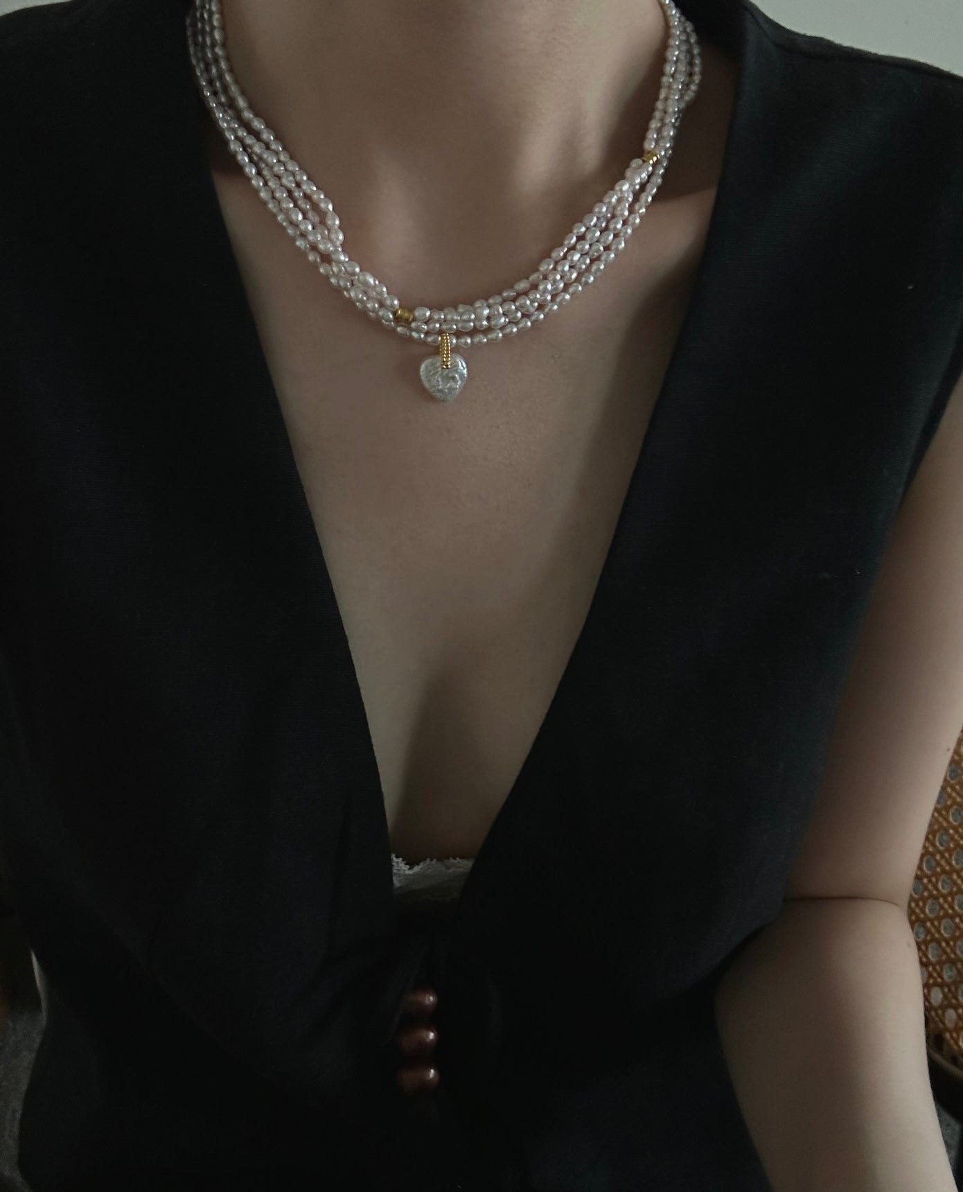 Pink Heart Baroque Pearl Necklace