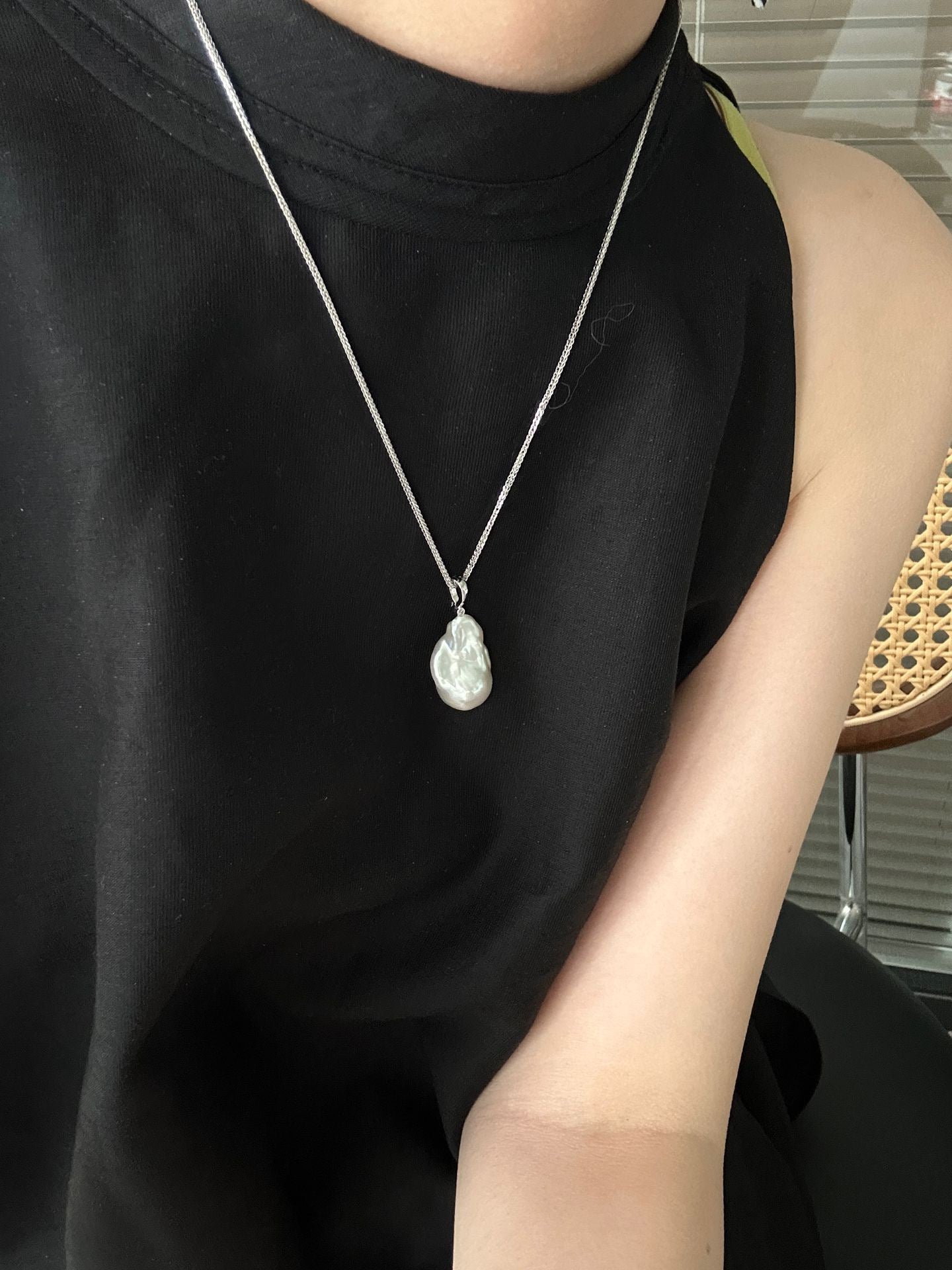 Large Baroque Pearl Pendant & Necklace Set