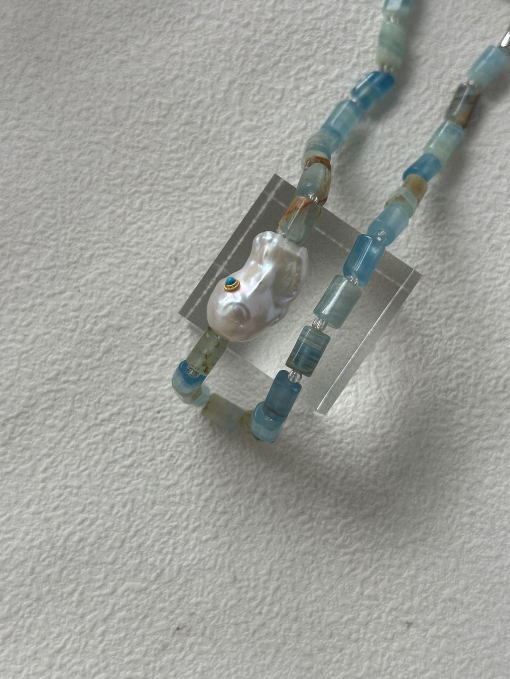 Blue Turquoise & Baroque Pearl Necklace