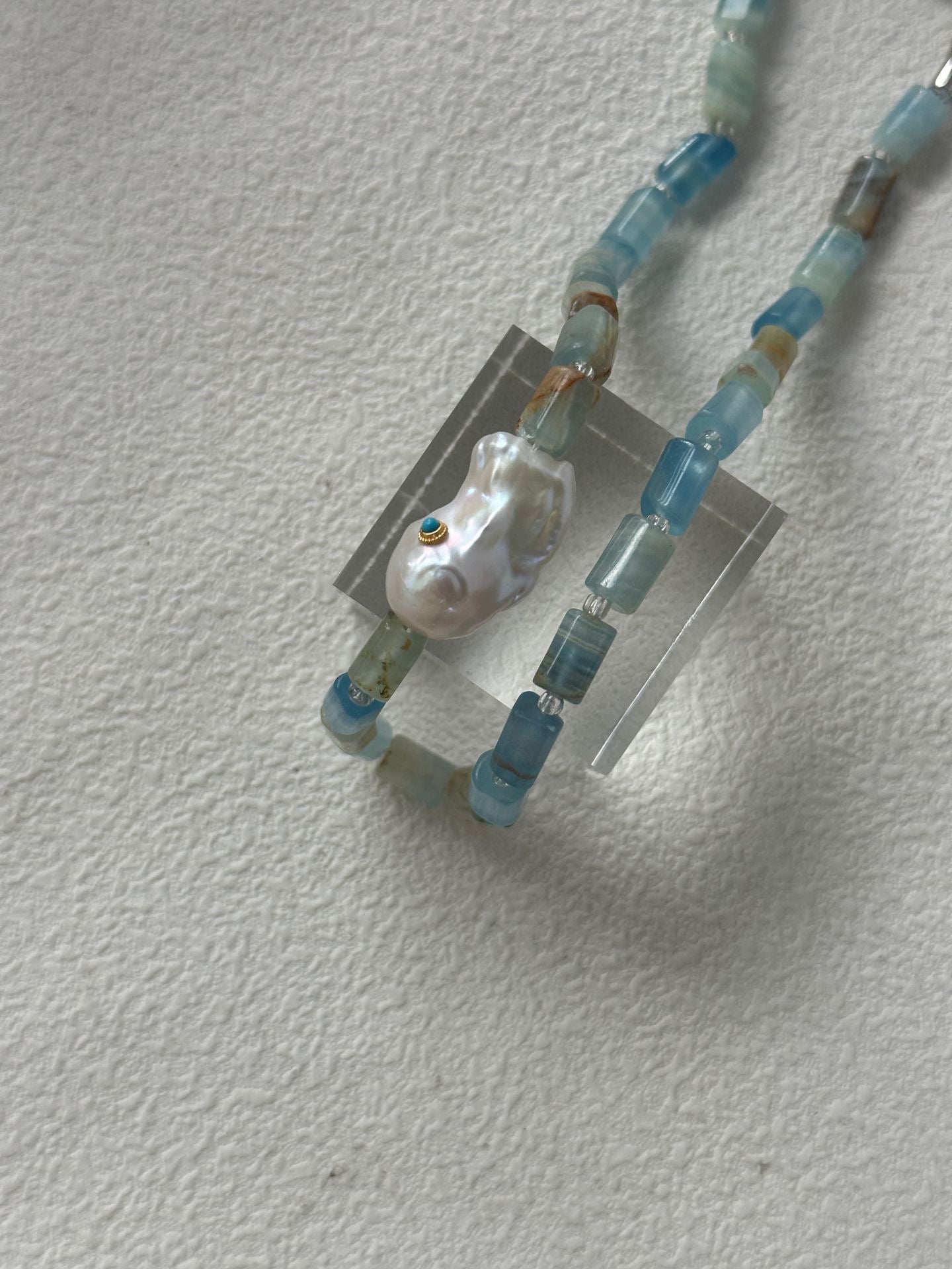Blue Turquoise & Baroque Pearl Necklace