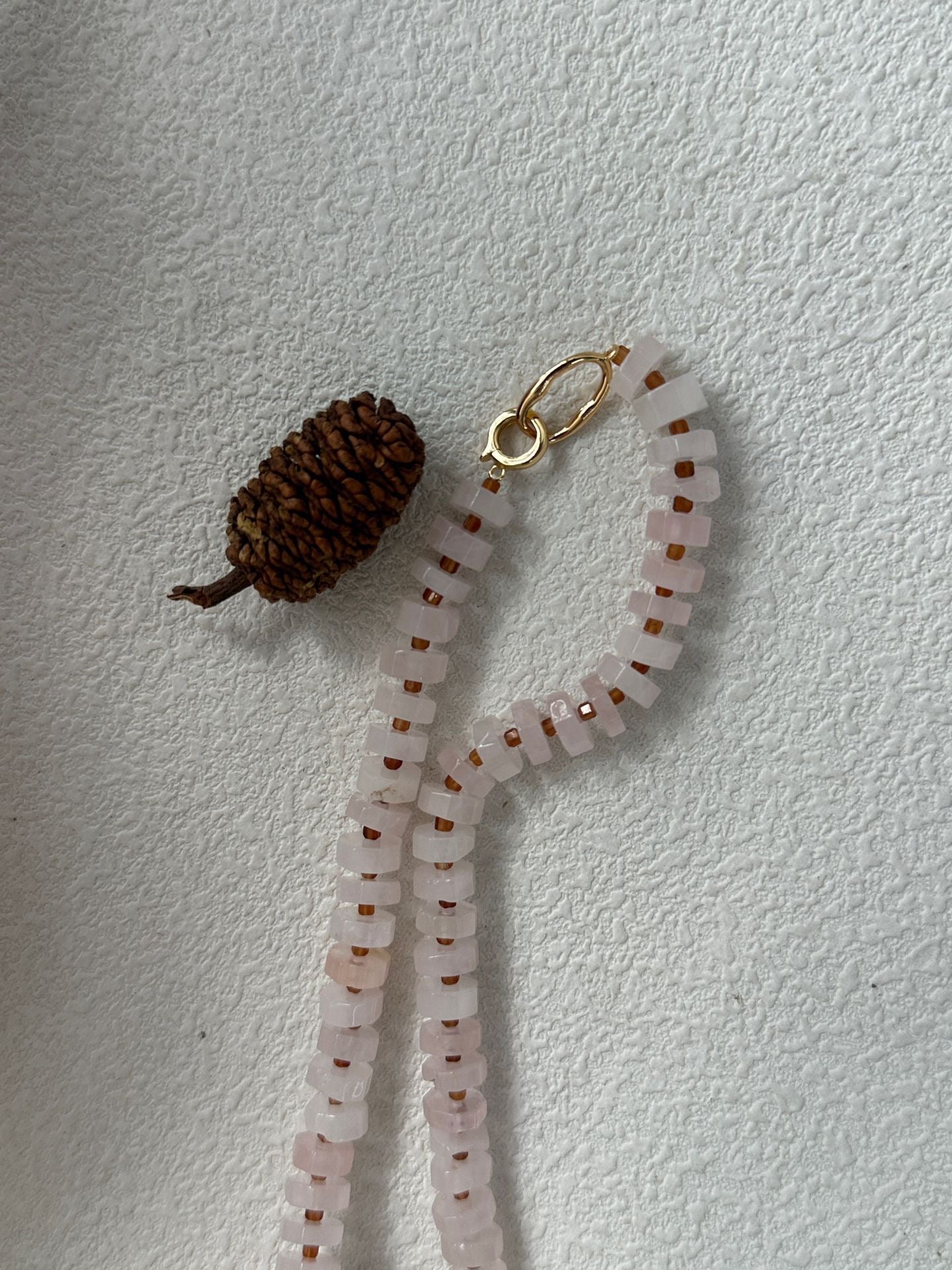 Rose Quartz Baroque Pearl Necklace