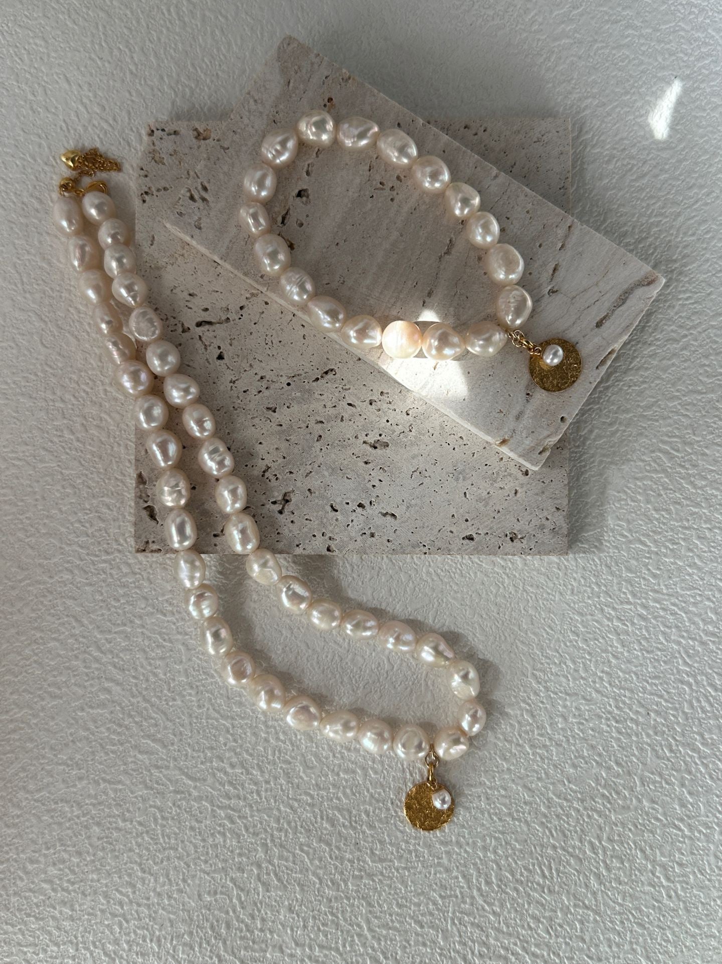 Gold Coin Freshwater Pearl Necklace