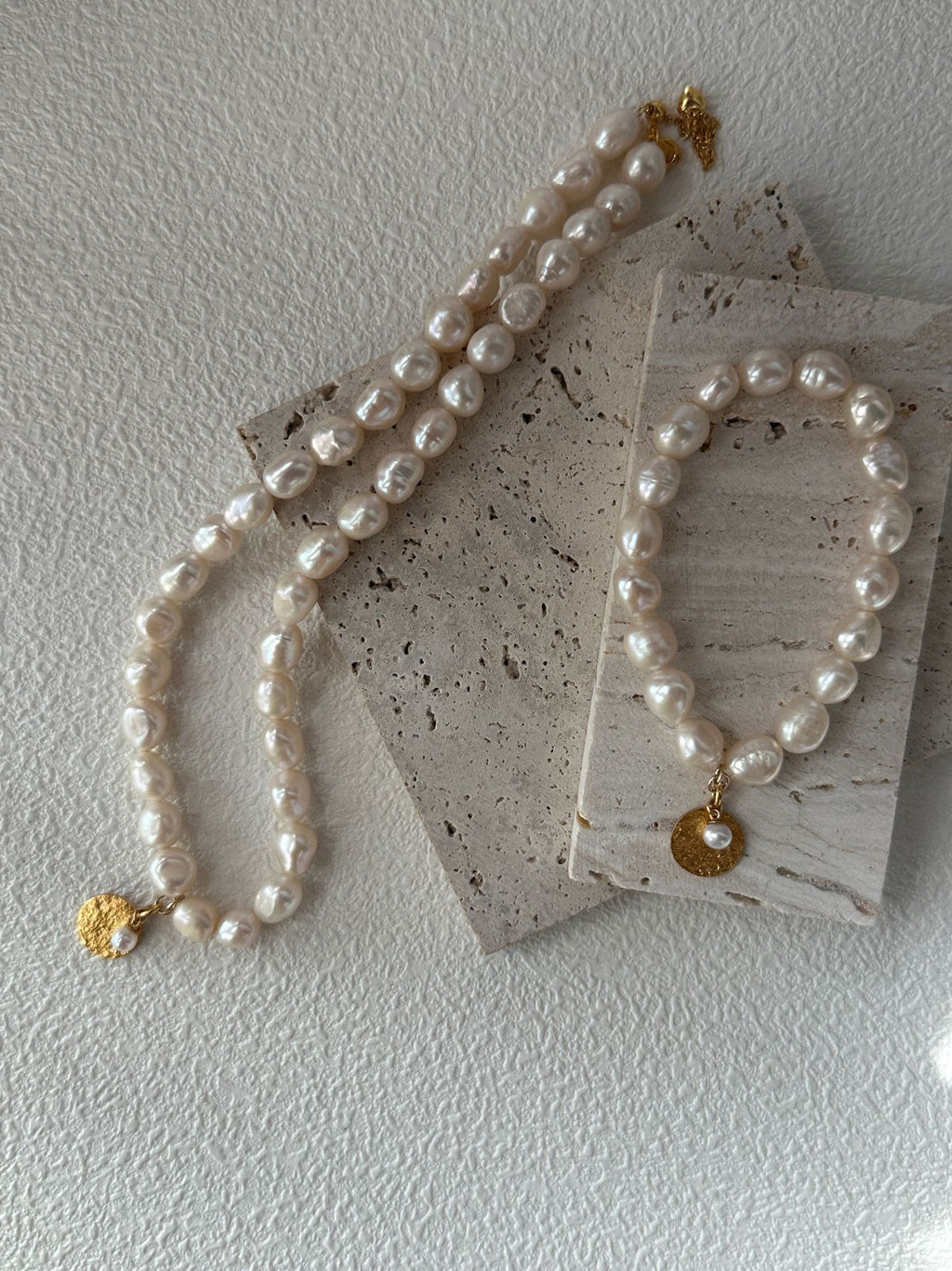 Gold Coin Freshwater Pearl Necklace