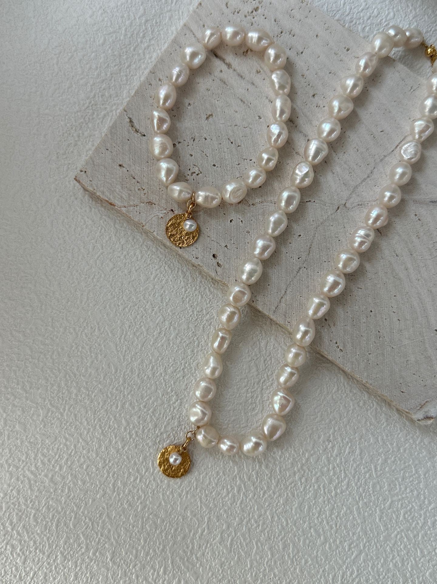 Gold Coin Freshwater Pearl Necklace
