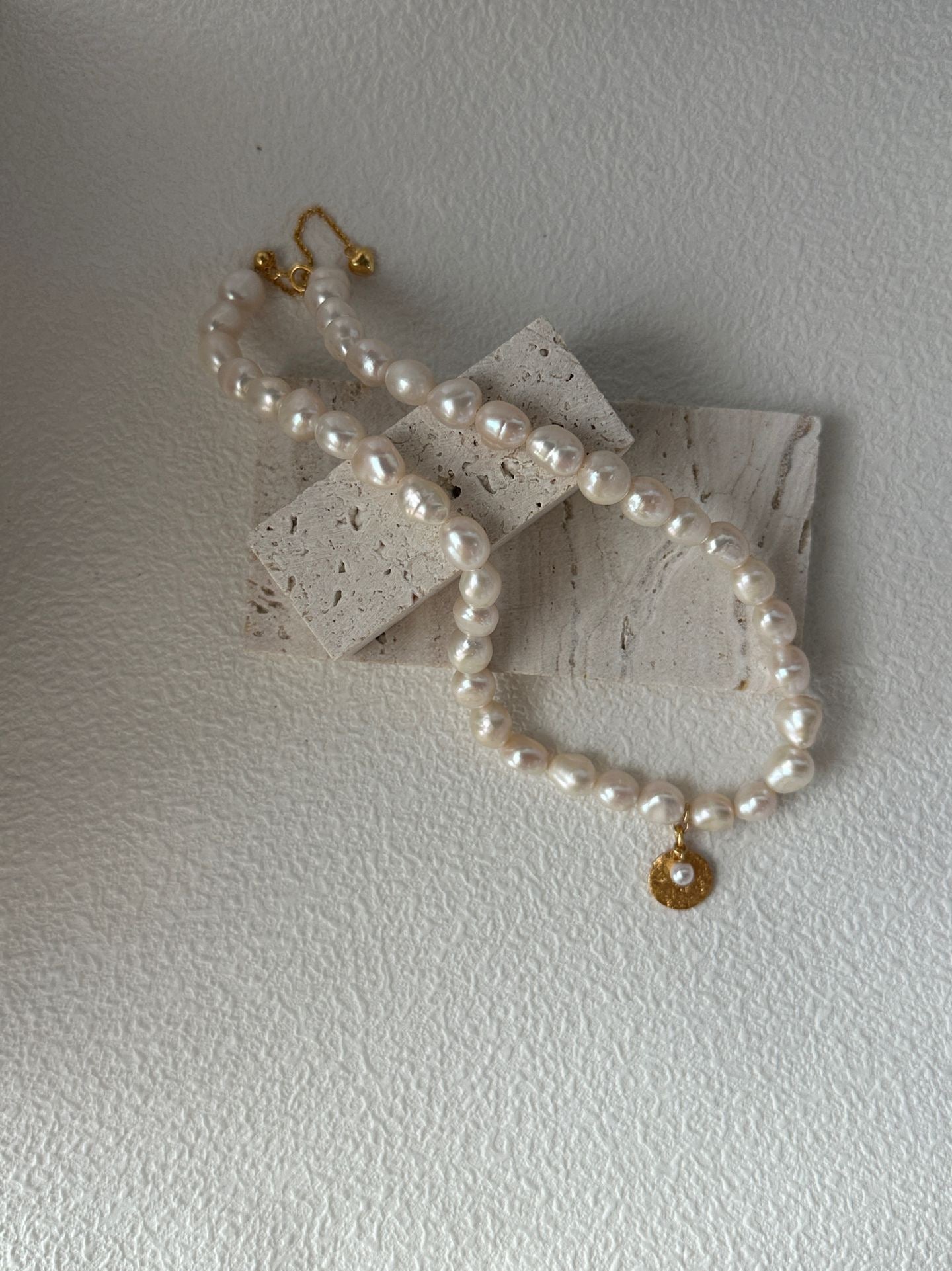 Gold Coin Freshwater Pearl Necklace