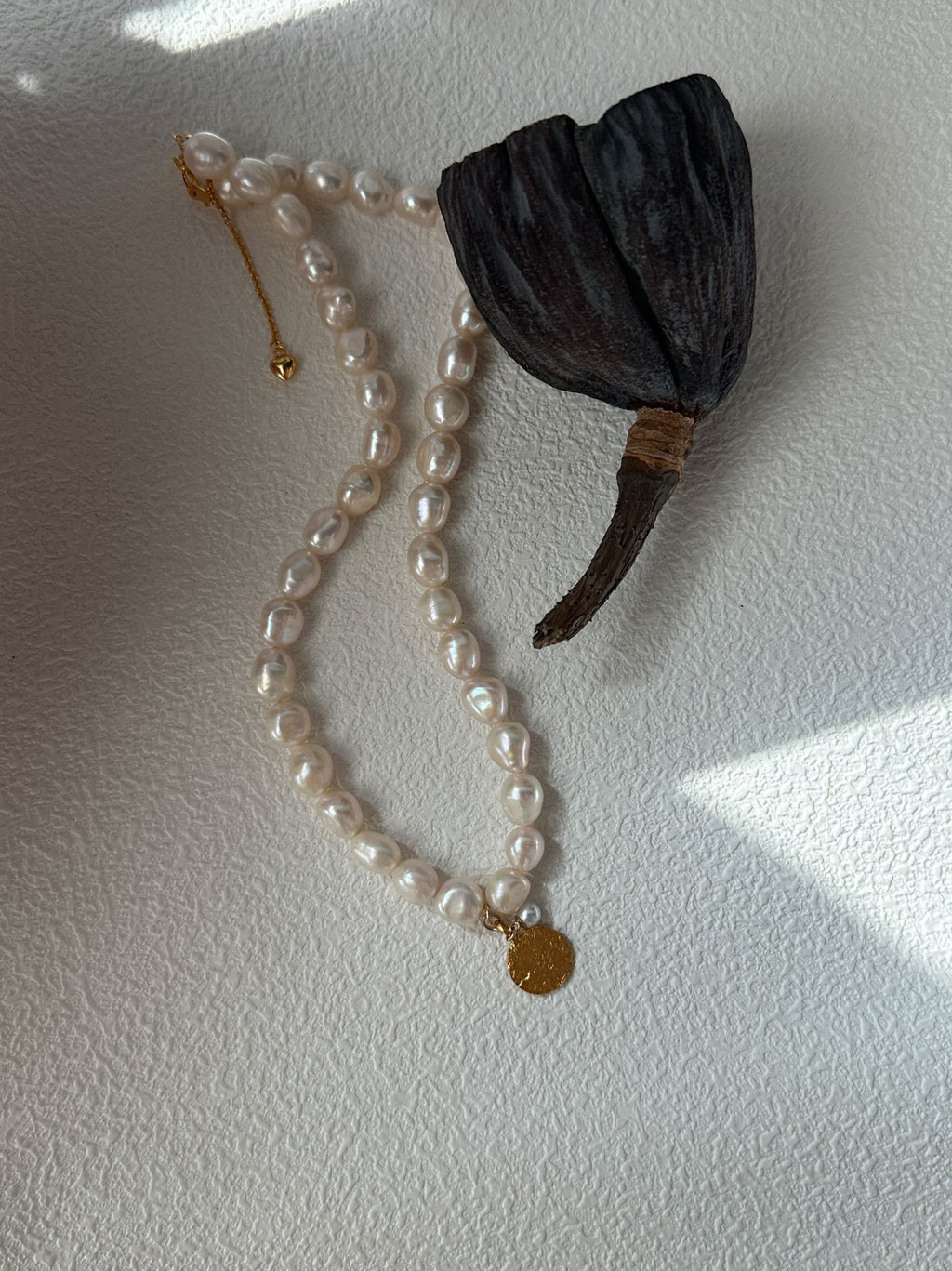 Gold Coin Freshwater Pearl Necklace