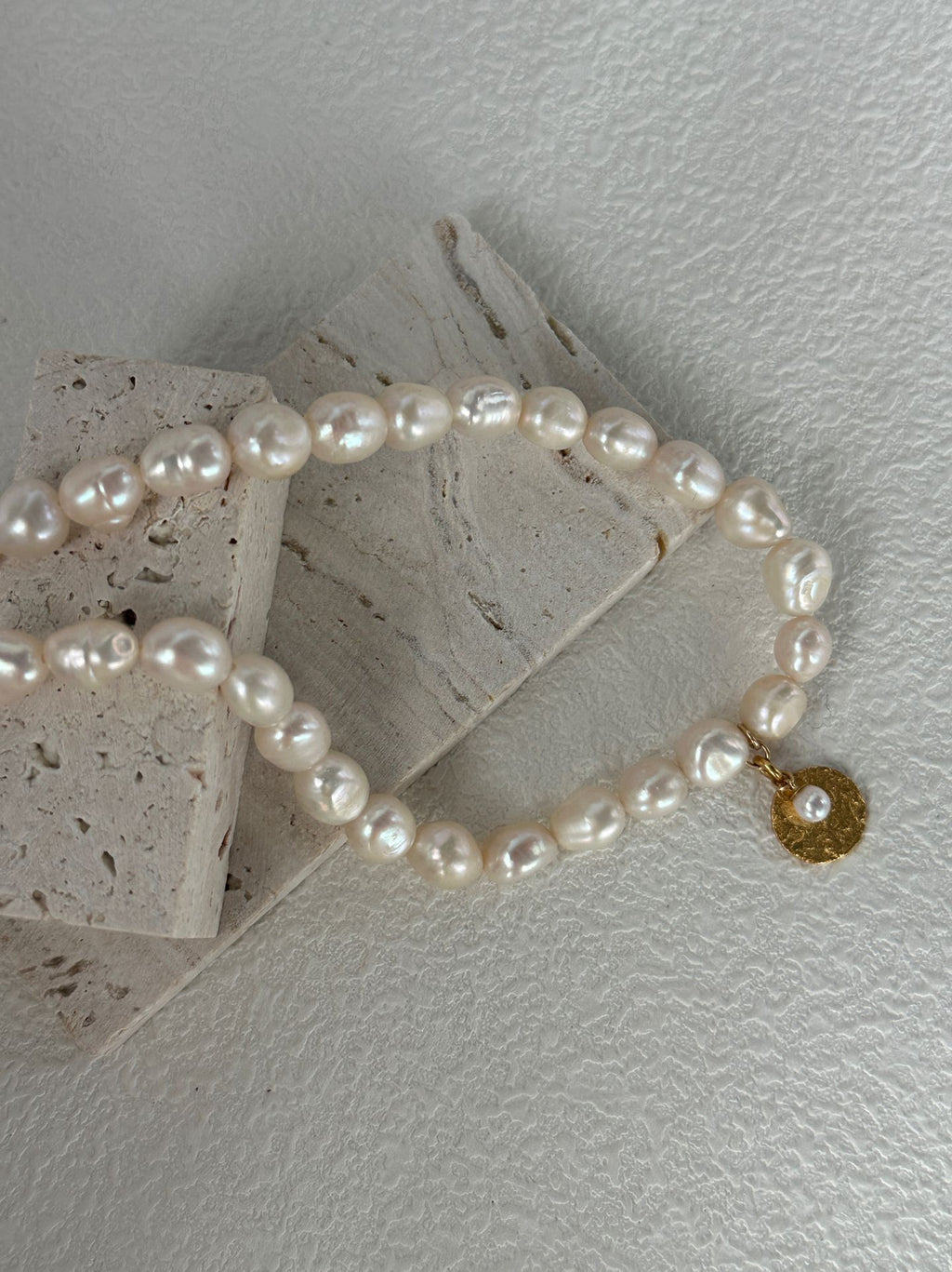 Gold Coin Freshwater Pearl Necklace