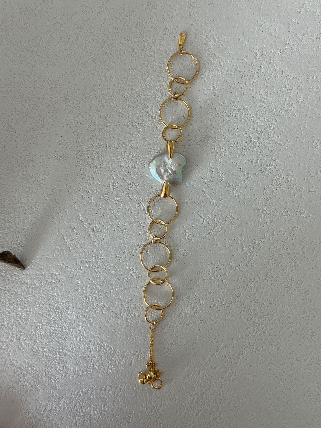 Geometric Circle Heart Pearl Bracelet