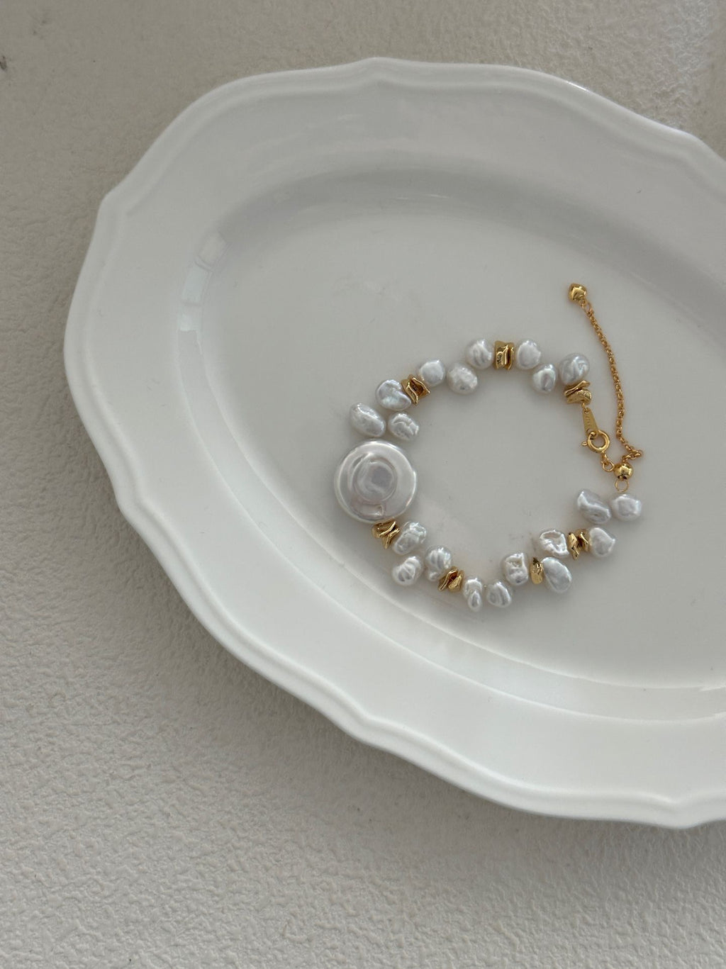 Round Keshi Pearl Bracelet
