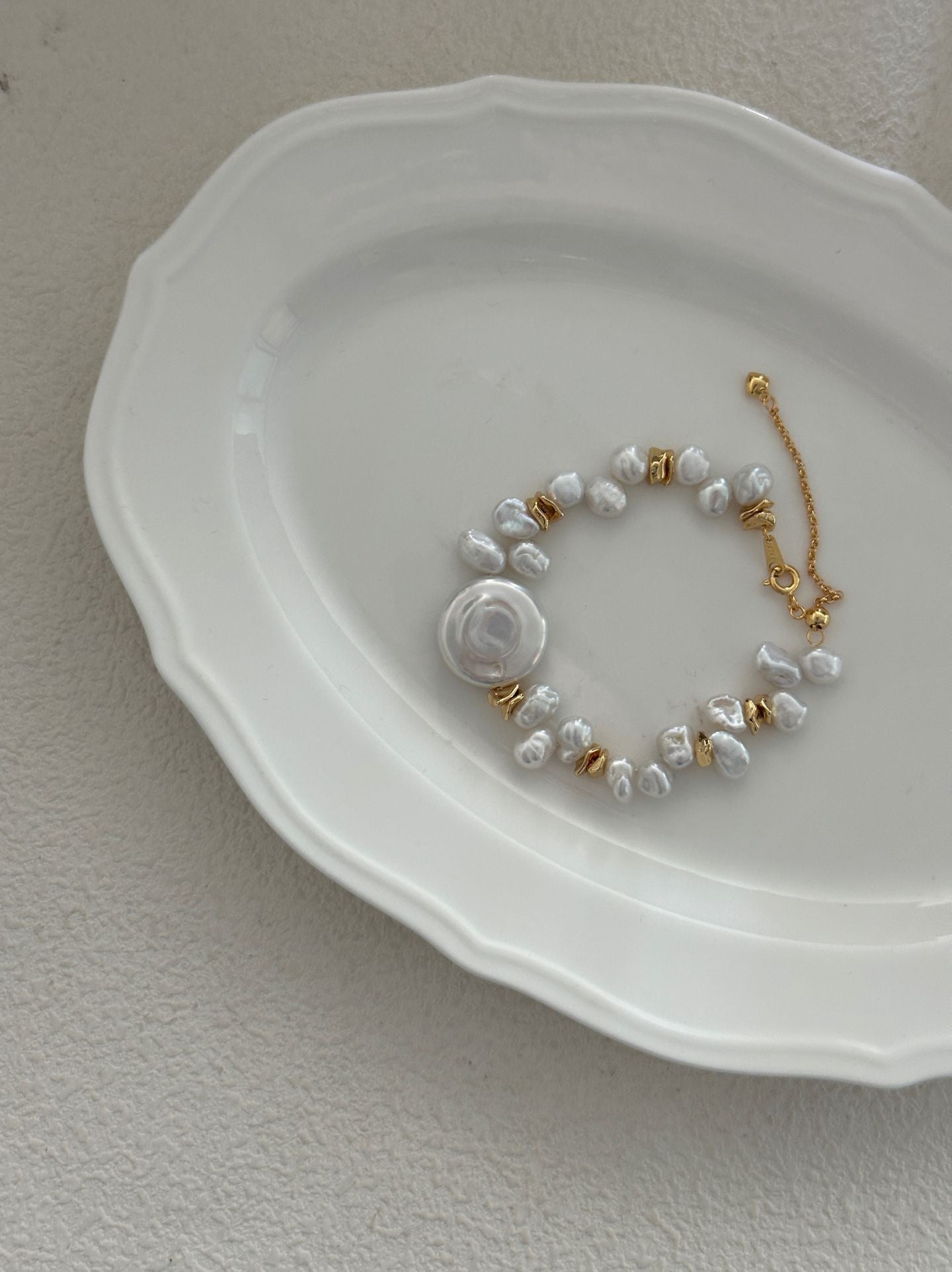 Round Keshi Pearl Bracelet