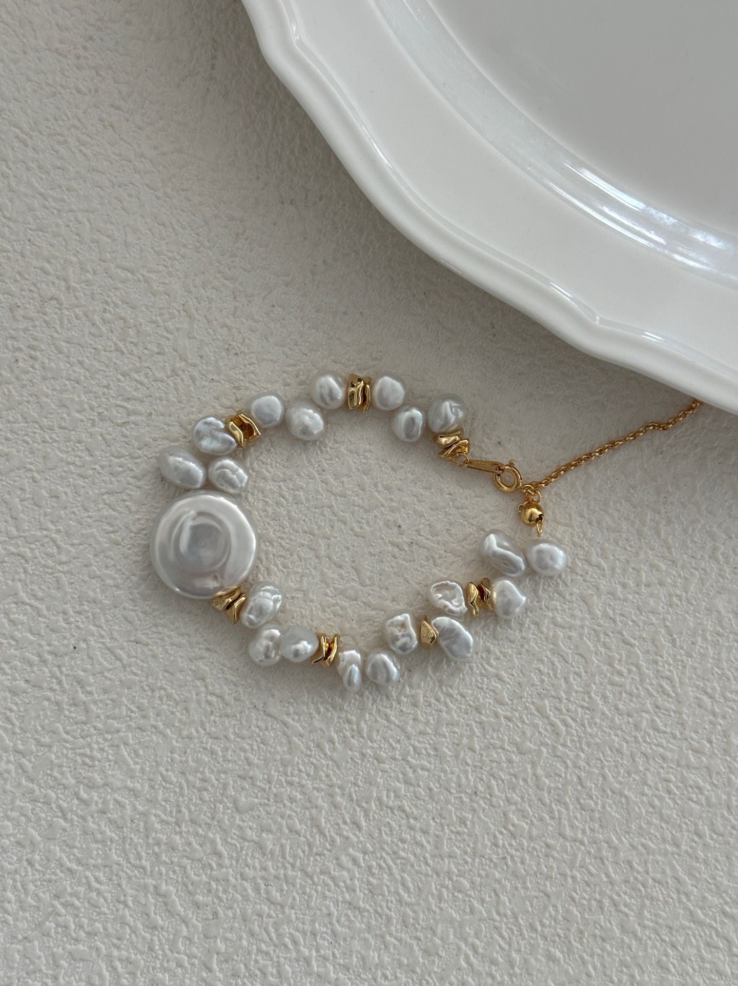 Round Keshi Pearl Bracelet