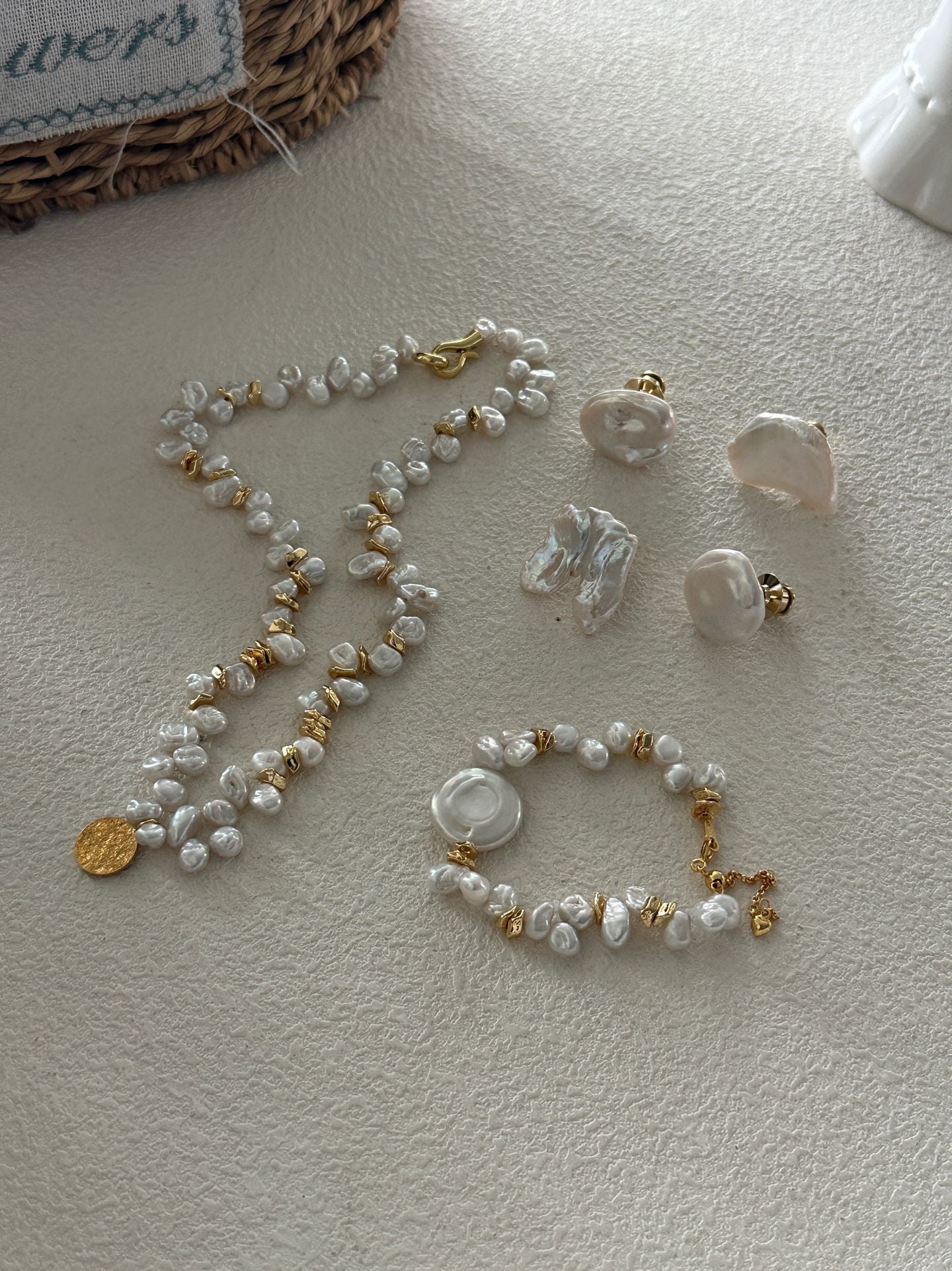 Round Keshi Pearl Bracelet