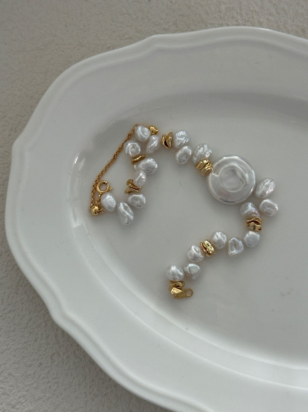 Round Keshi Pearl Bracelet