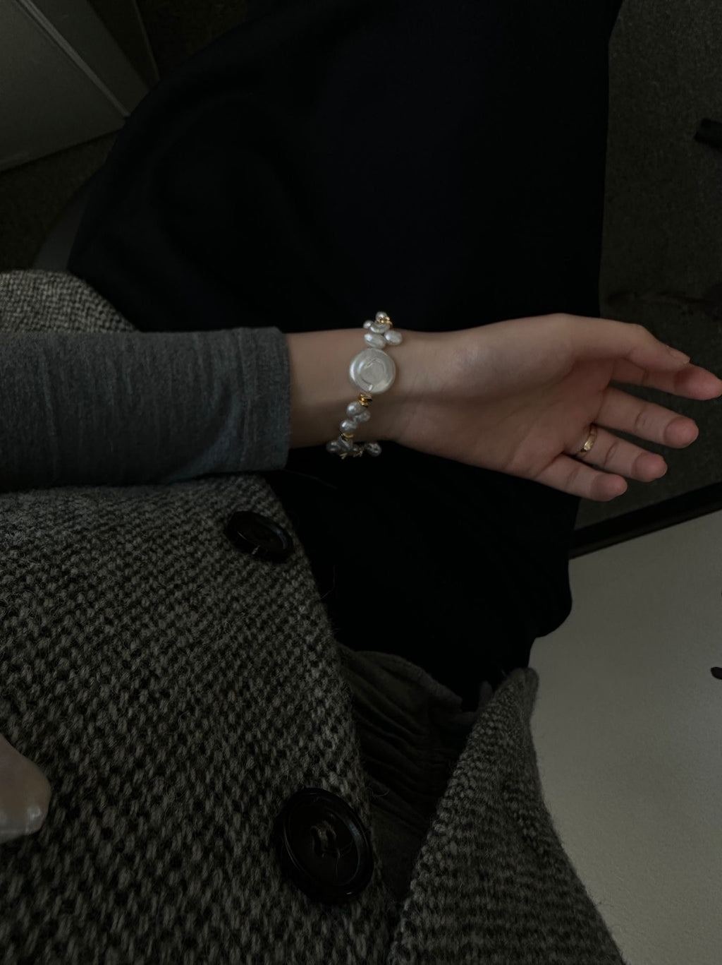 Round Keshi Pearl Bracelet