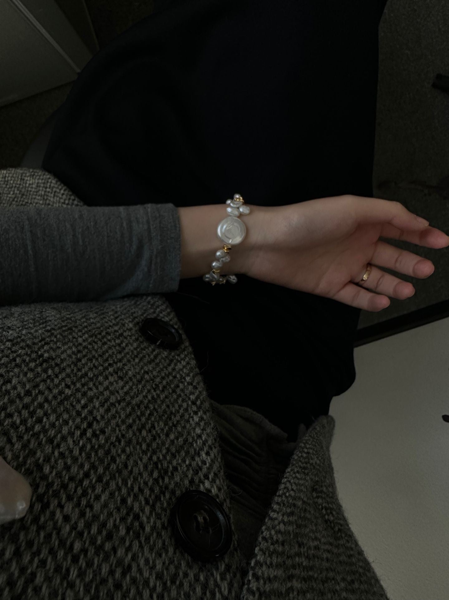 Round Keshi Pearl Bracelet