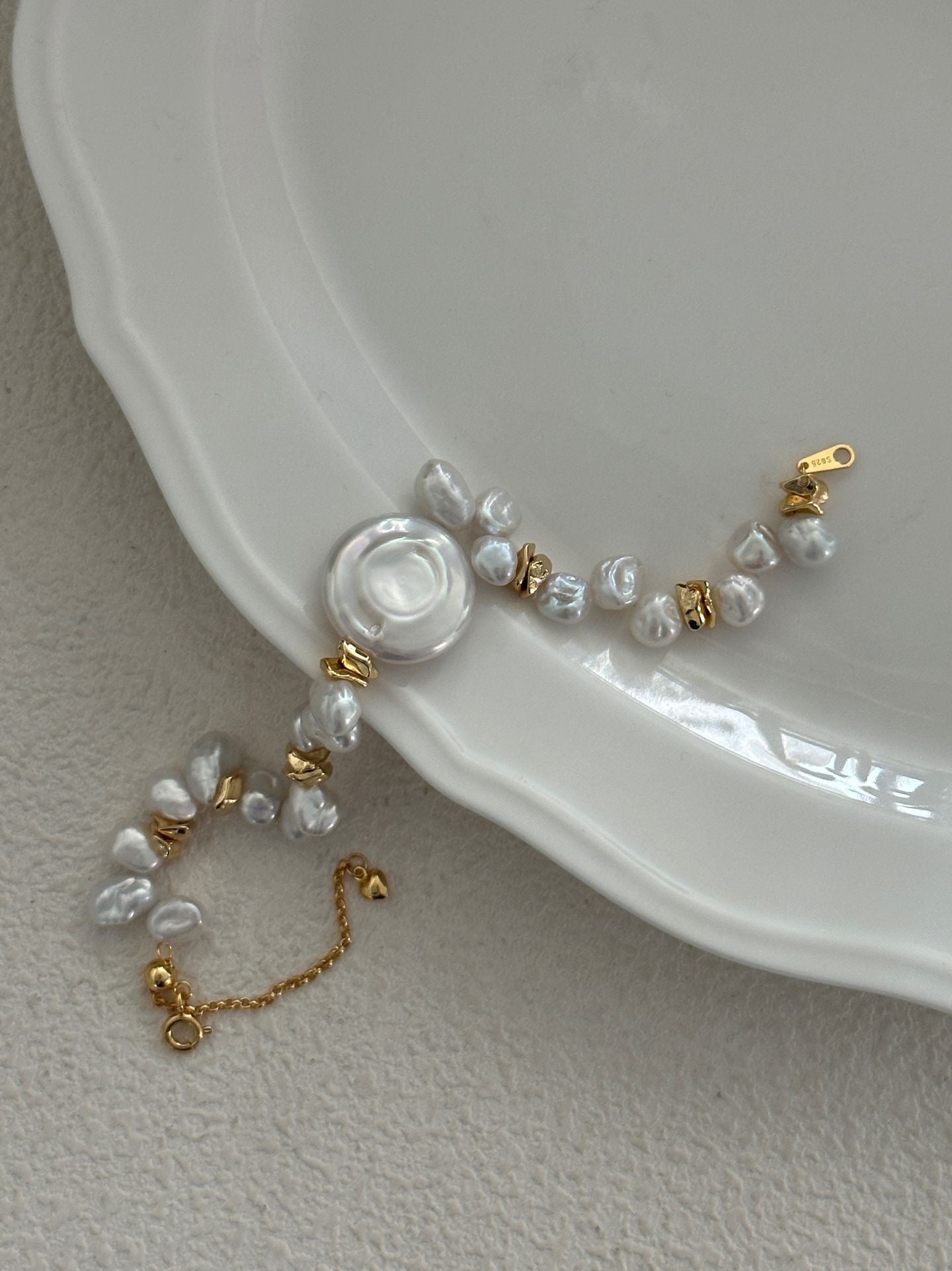 Round Keshi Pearl Bracelet
