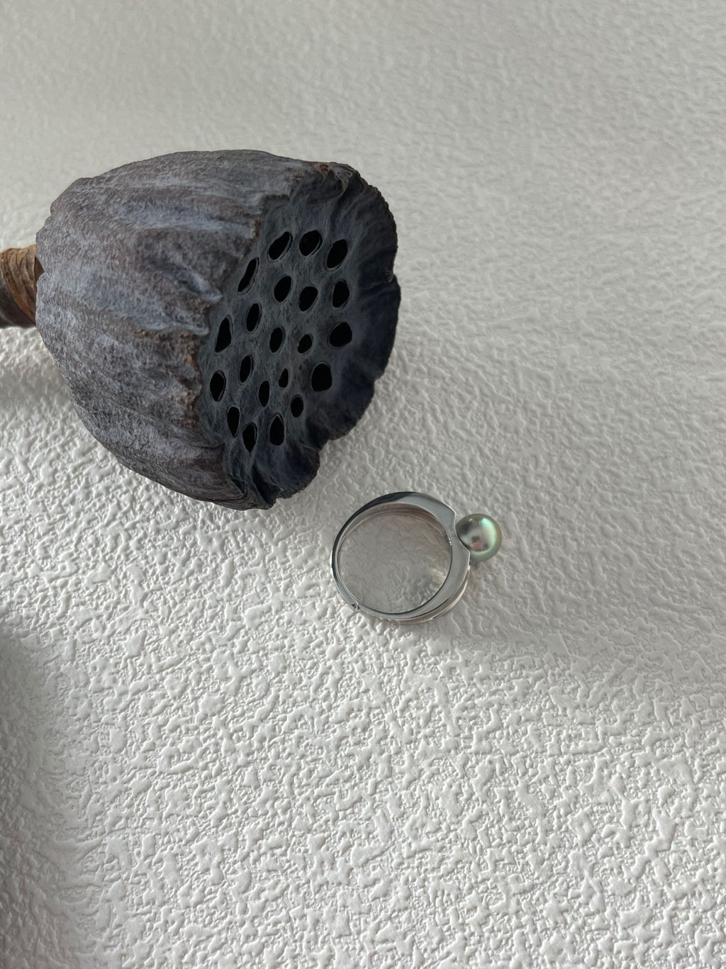 Tahitian Pearl Silver Open Ring