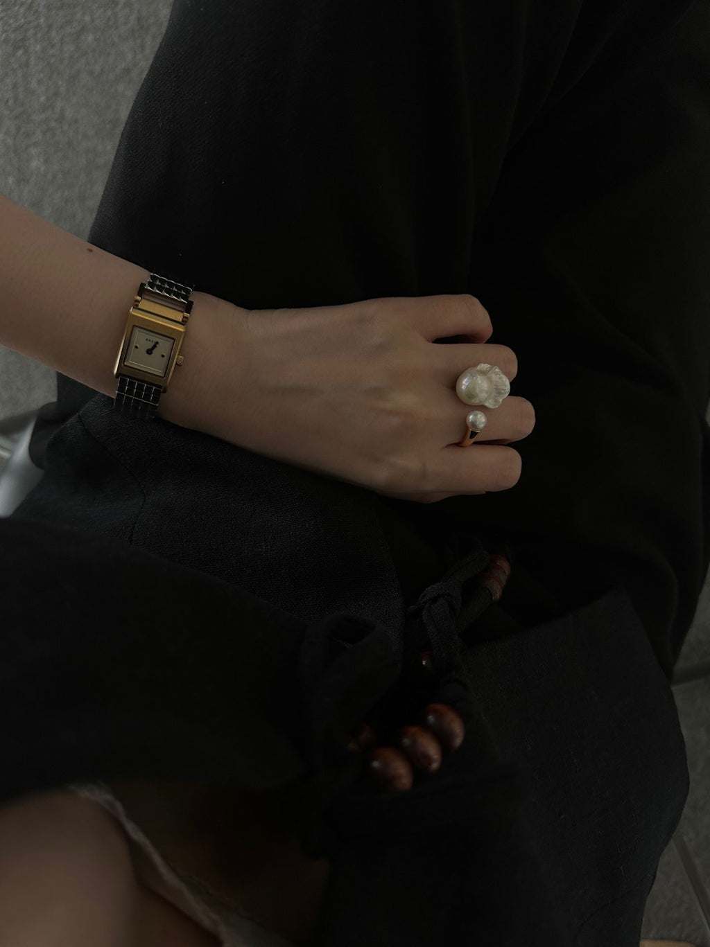 Bold Baroque Pearl Open Ring