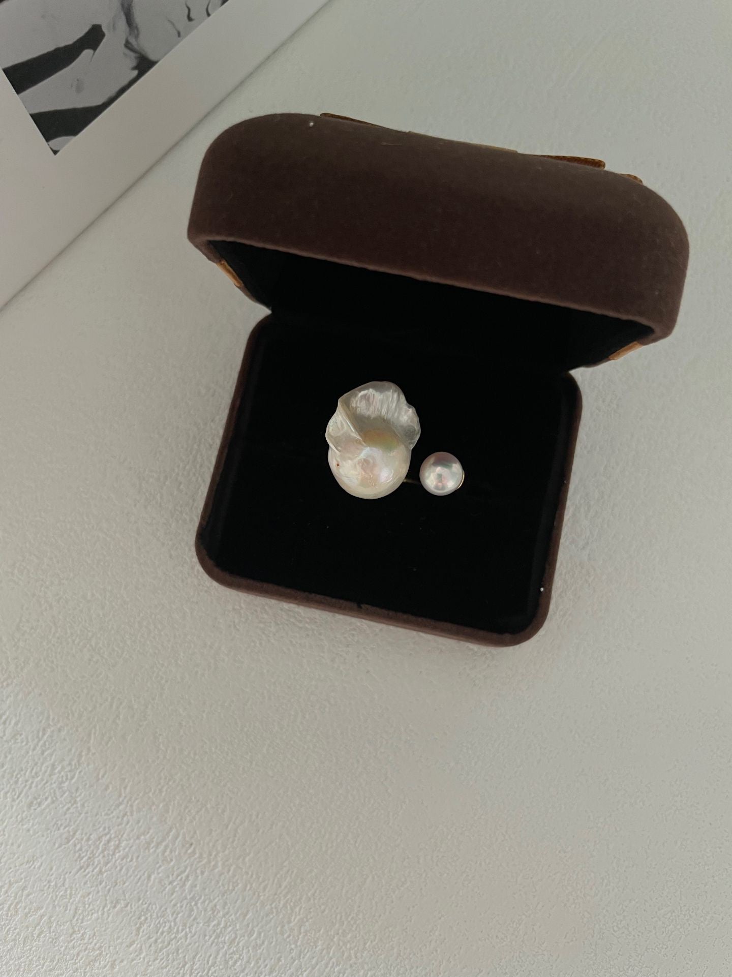 Bold Baroque Pearl Open Ring