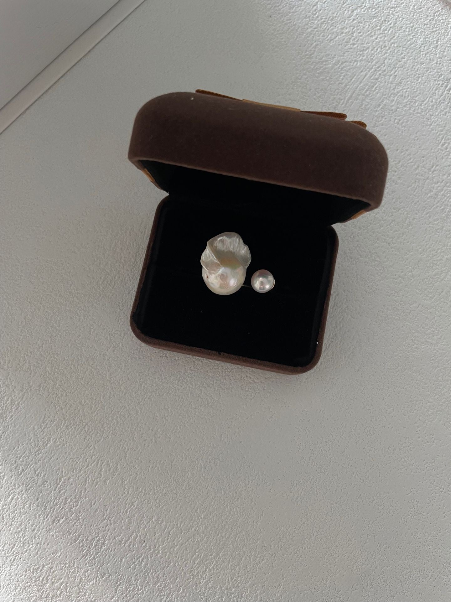 Bold Baroque Pearl Open Ring