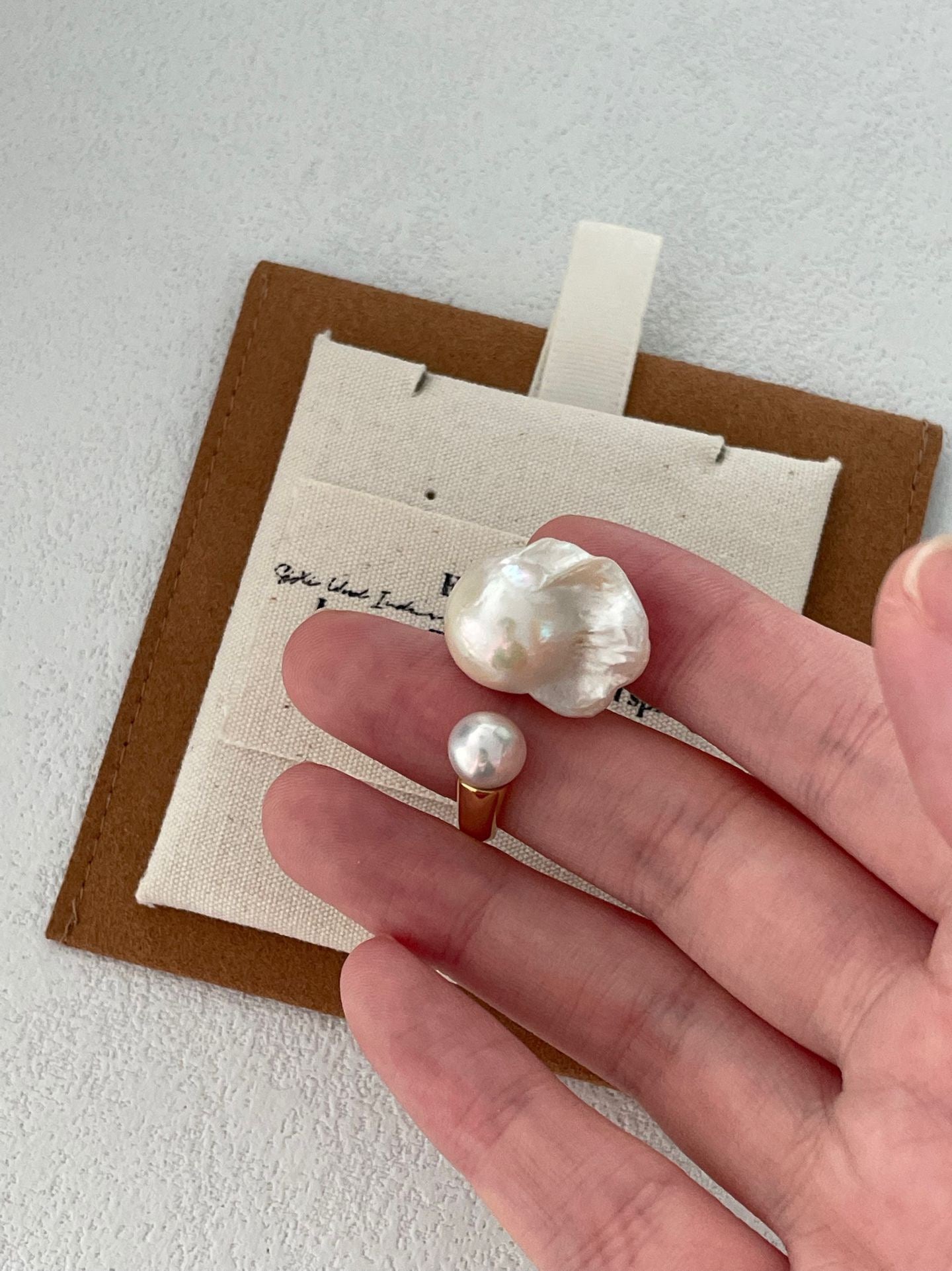 Bold Baroque Pearl Open Ring