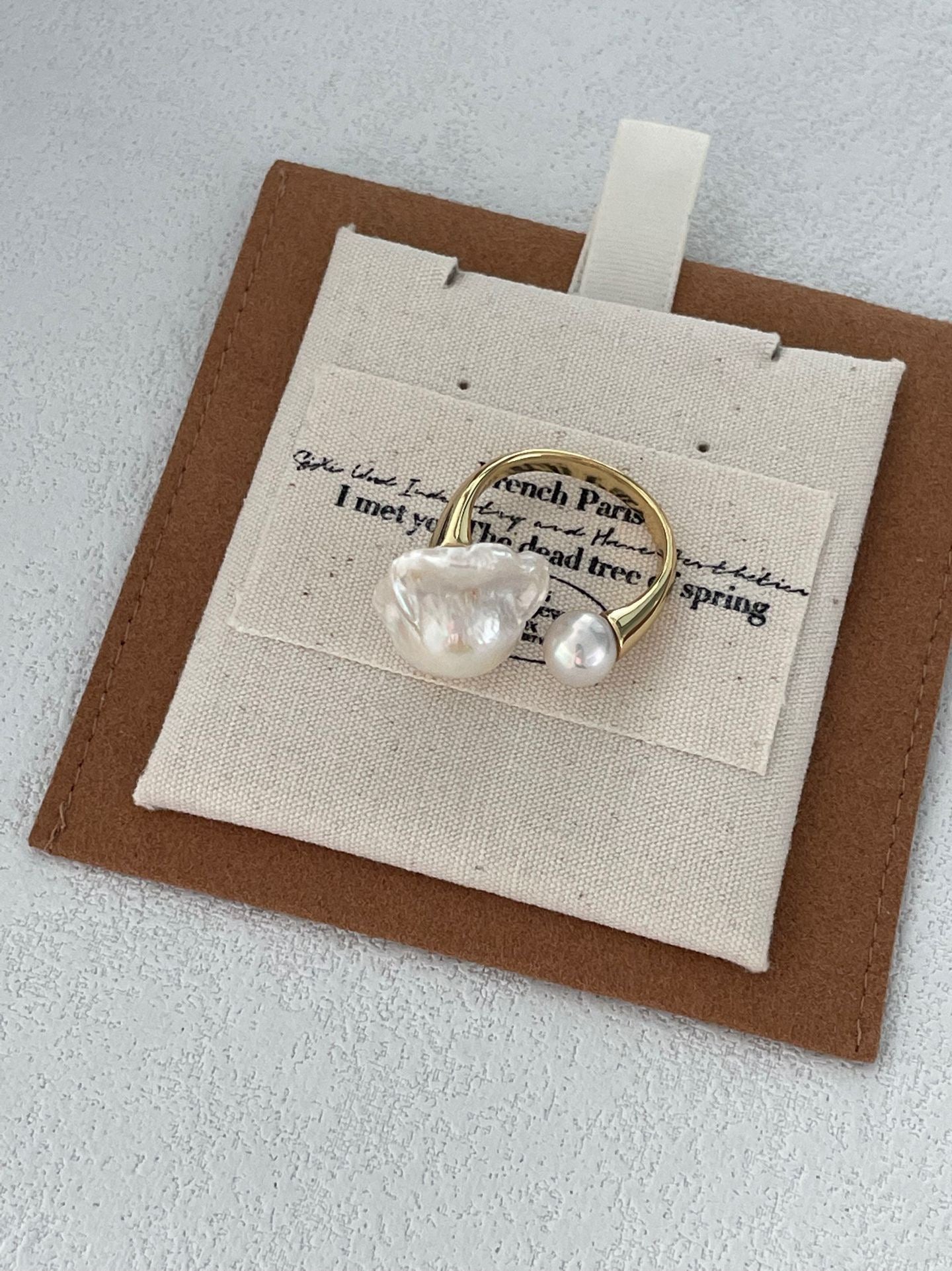 Bold Baroque Pearl Open Ring