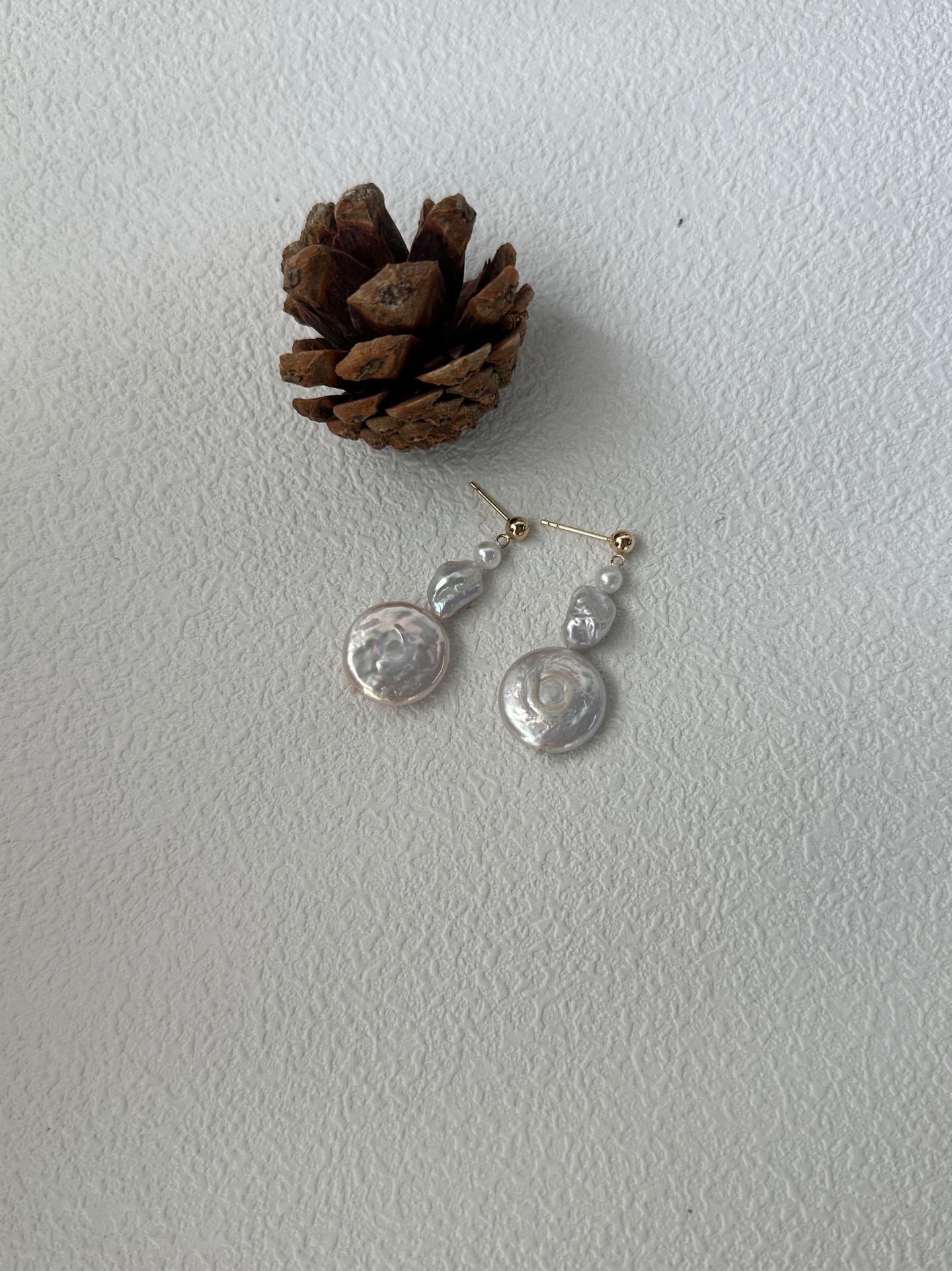 Sun & Moon Baroque Pearl Drop Earrings