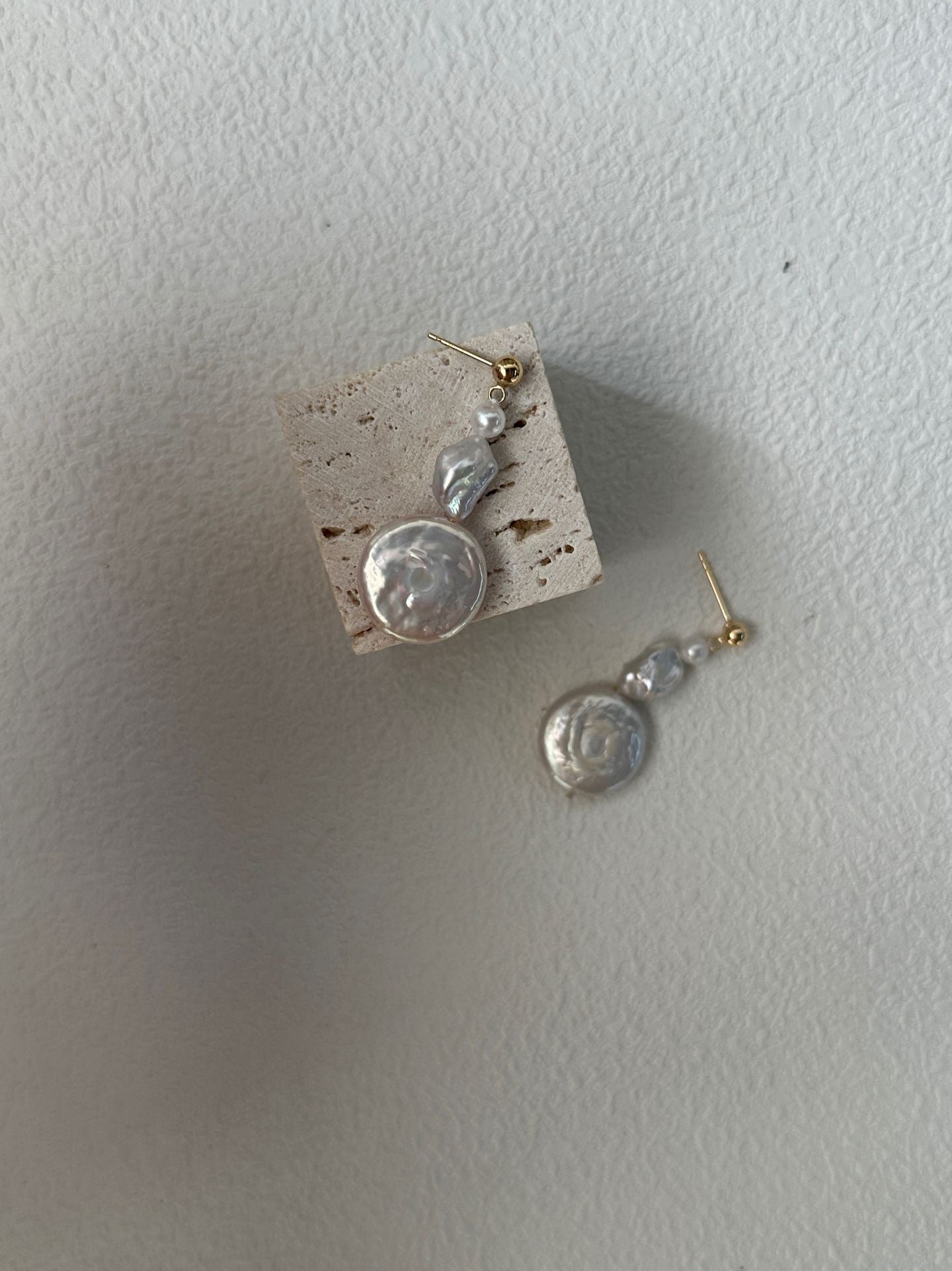 Sun & Moon Baroque Pearl Drop Earrings