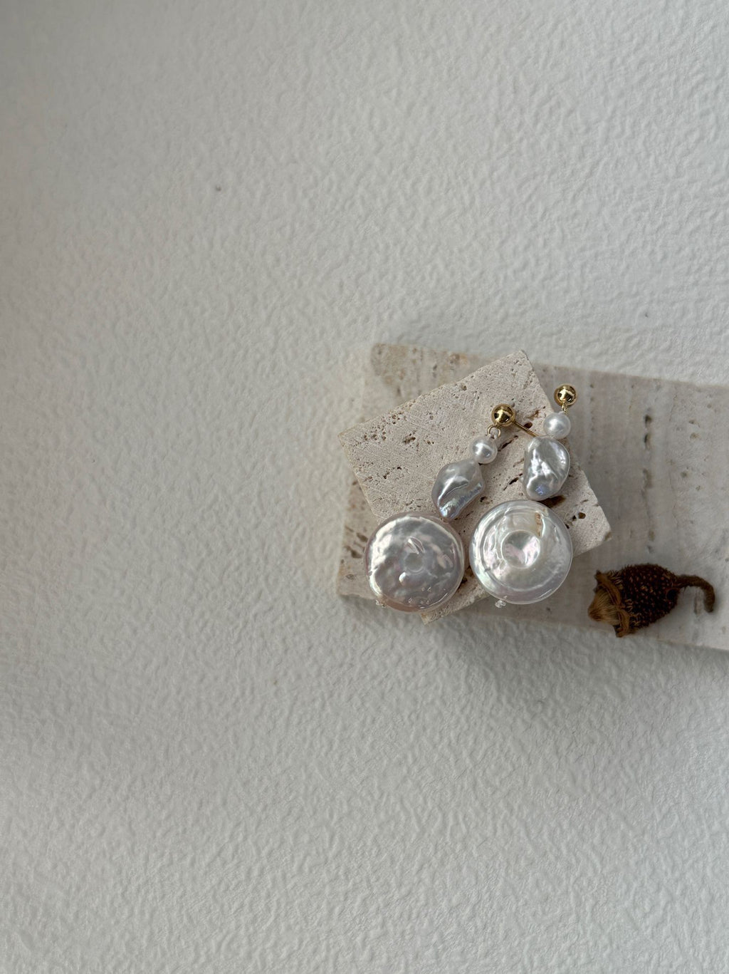 Sun & Moon Baroque Pearl Drop Earrings