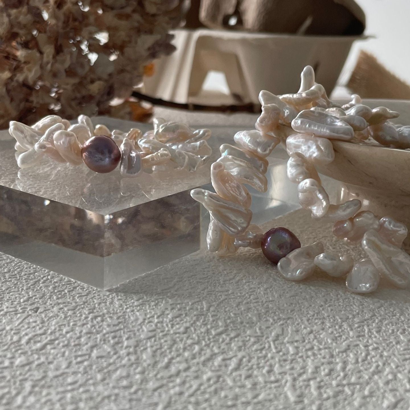 Sunflower Baroque Pearl Choker Necklace
