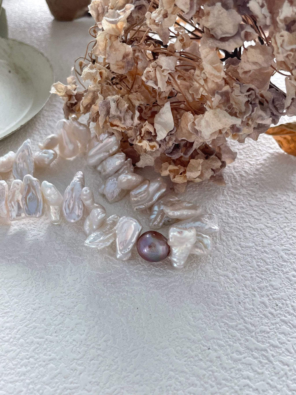 Sunflower Baroque Pearl Choker Necklace