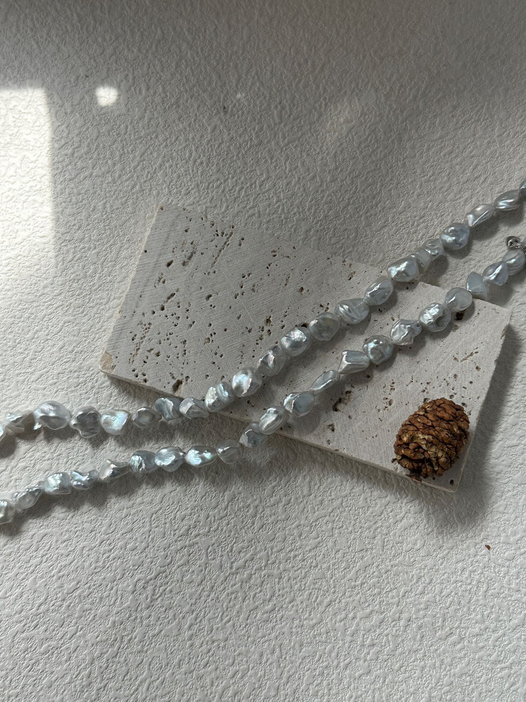 Blue Glimmer Baroque Pearl Necklace