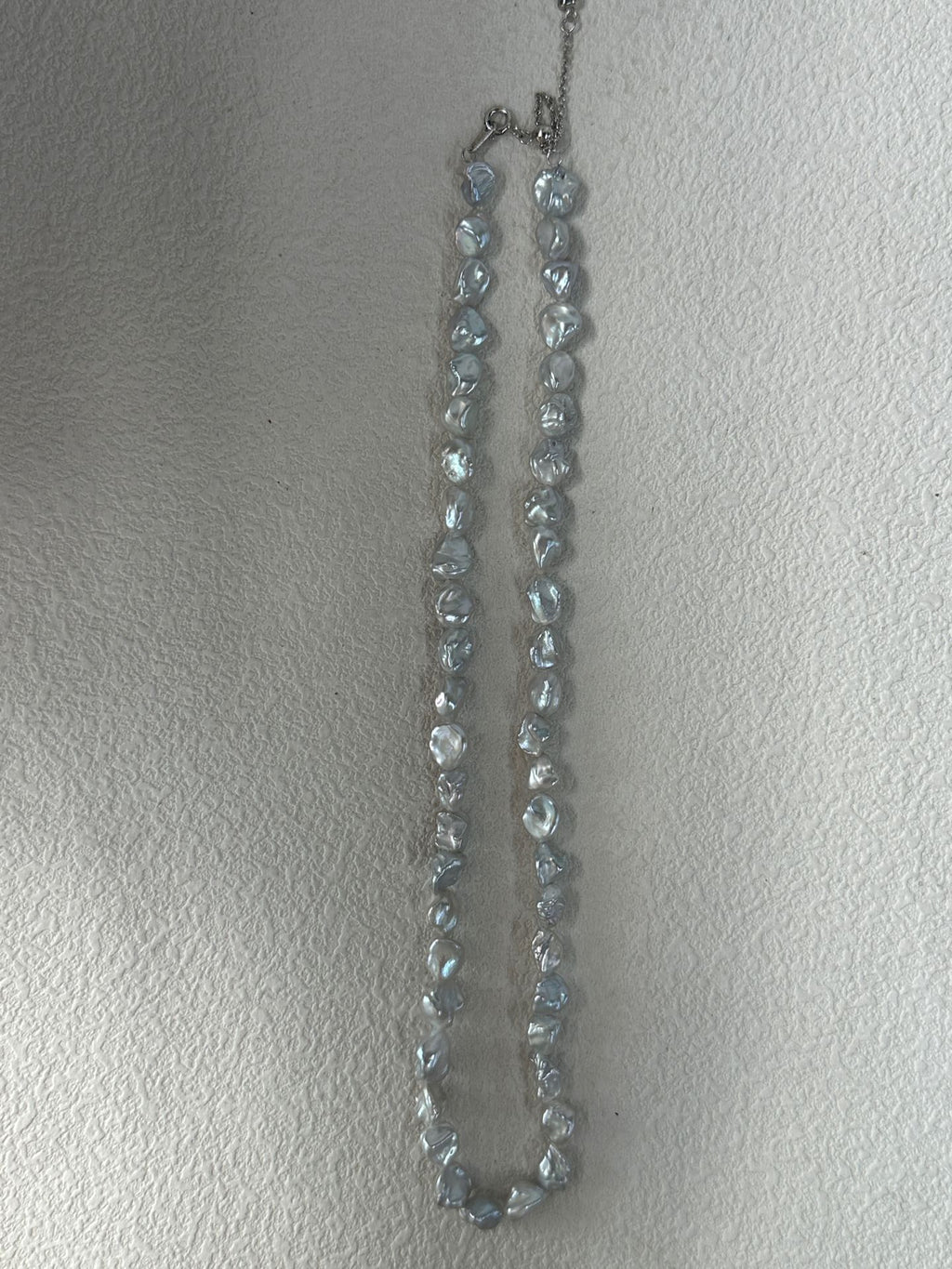 Blue Glimmer Baroque Pearl Necklace