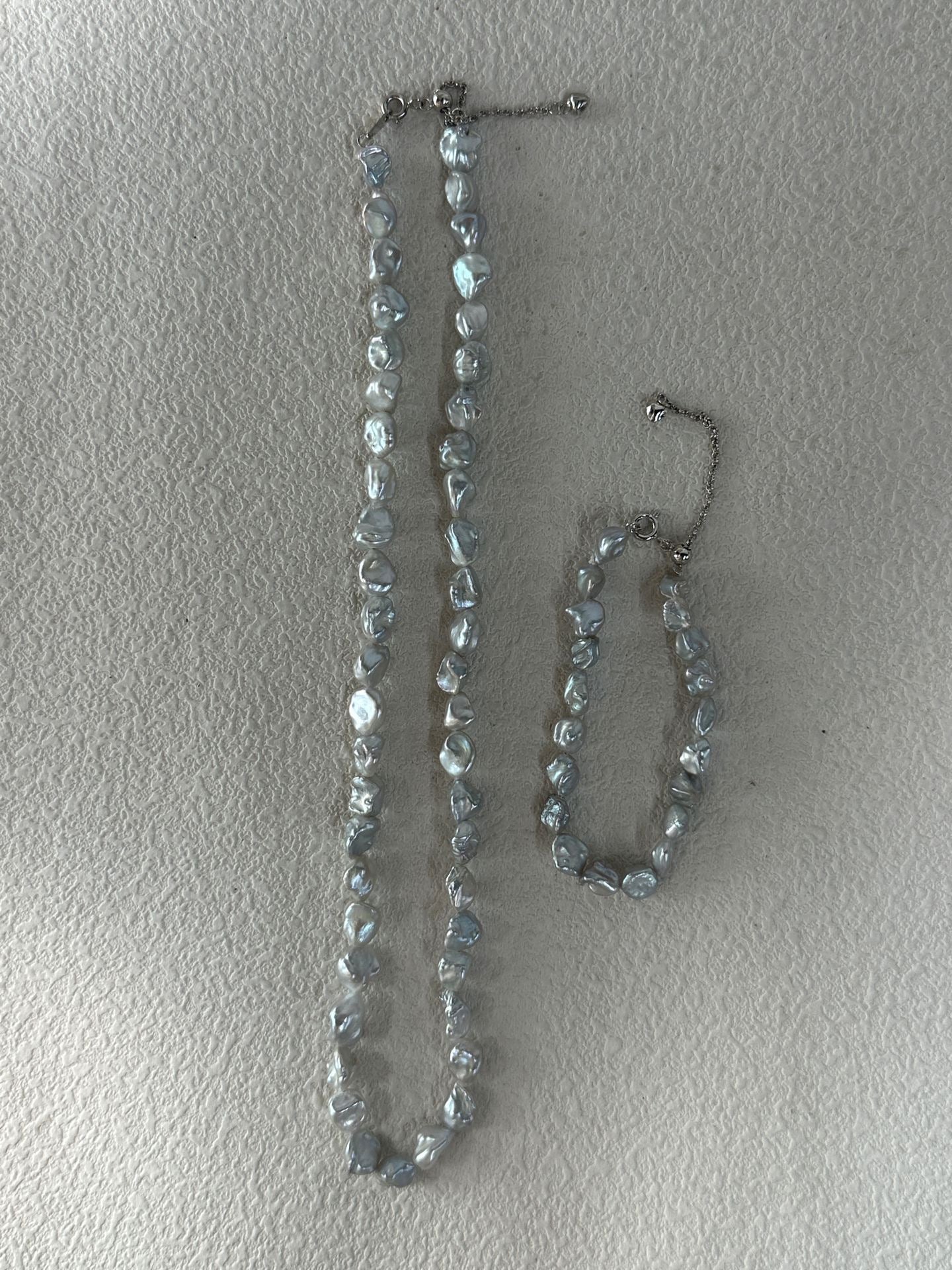 Blue Glimmer Baroque Pearl Necklace