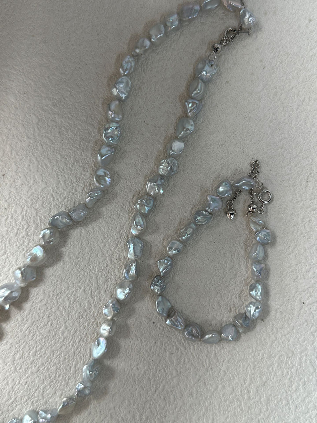 Blue Glimmer Baroque Pearl Necklace