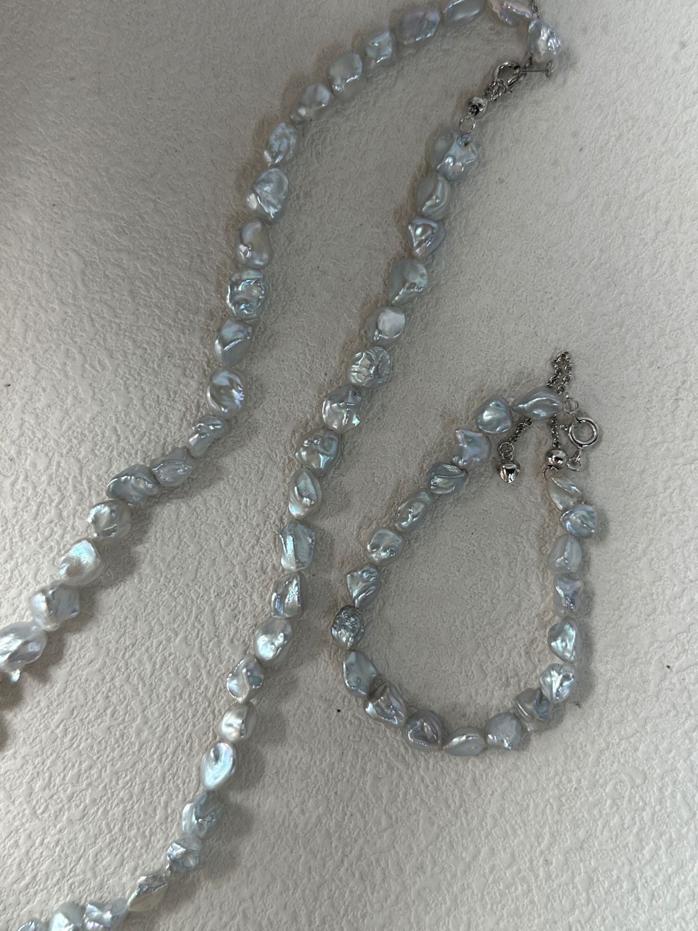 Blue Glimmer Baroque Pearl Necklace